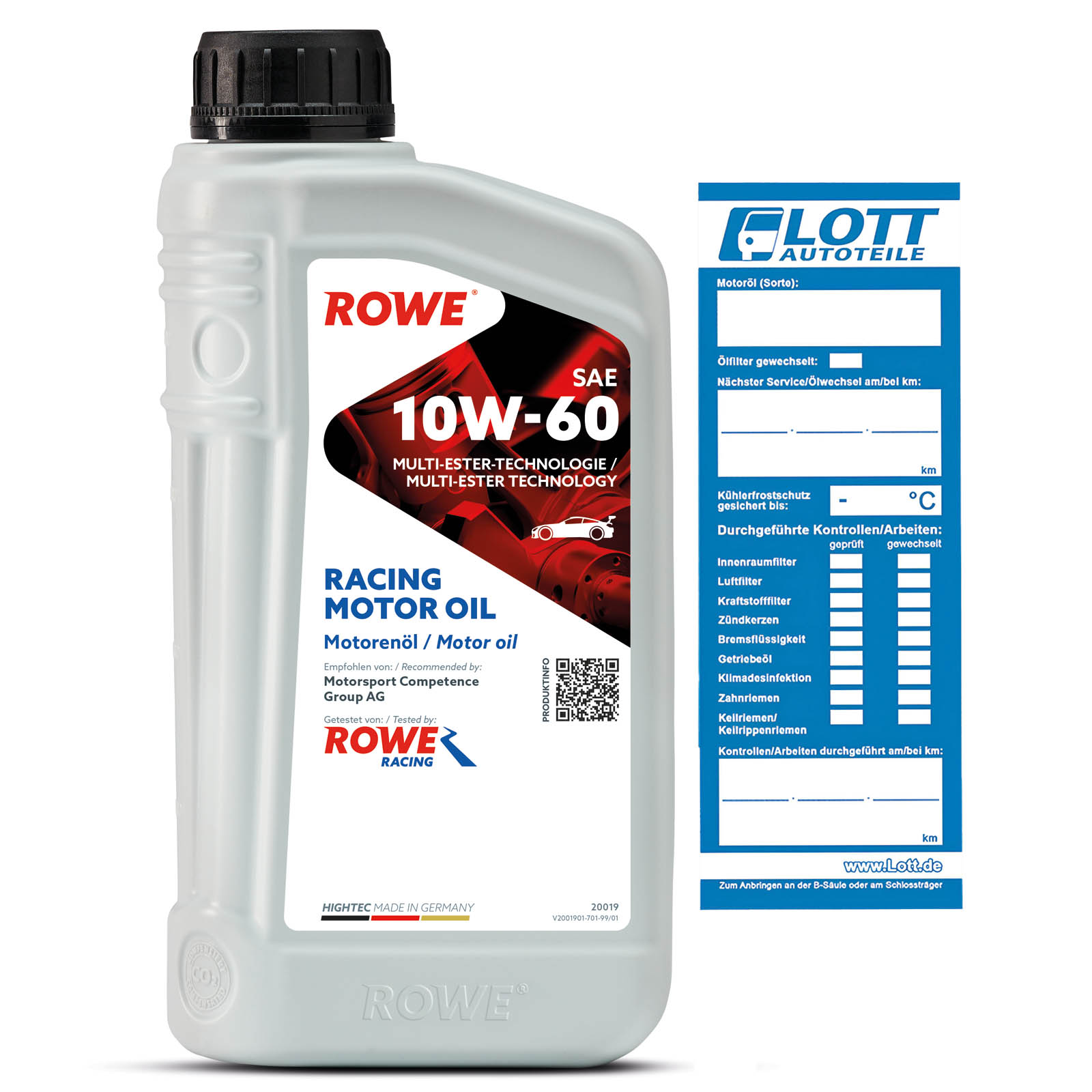 ROWE Motoröl 1L Liter HIGHTEC RACING MOTOR OIL SAE 10W-60