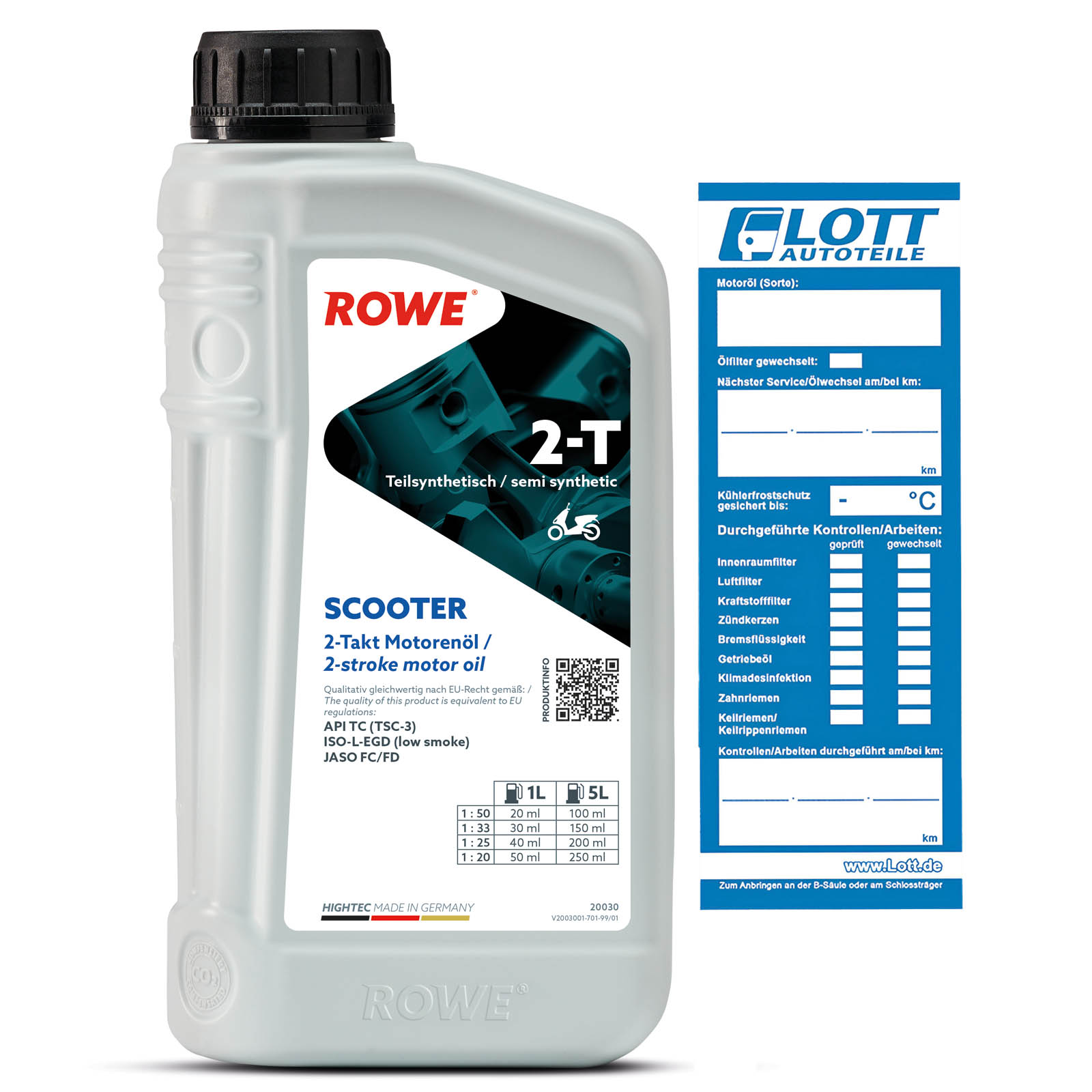 1L ROWE HIGHTEC 2-T SCOOTER 2-Takt Motoröl