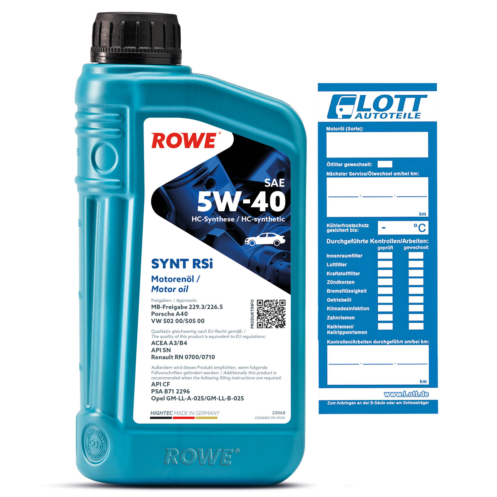 1L Rowe Motoröl HIGHTEC SYNT RSi 5W-40