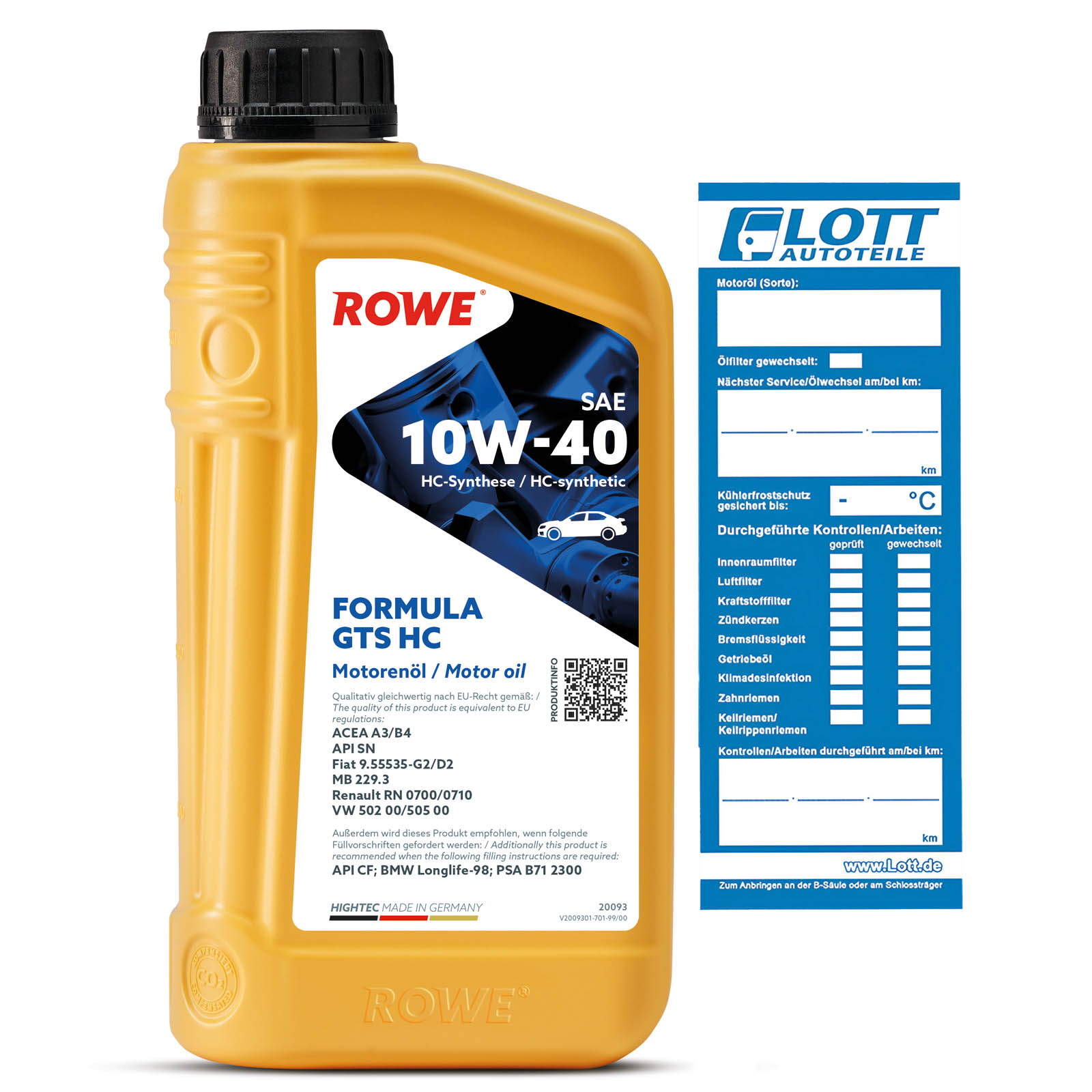 1L ROWE HIGHTEC FORMULA GTS SAE 10W-40 HC