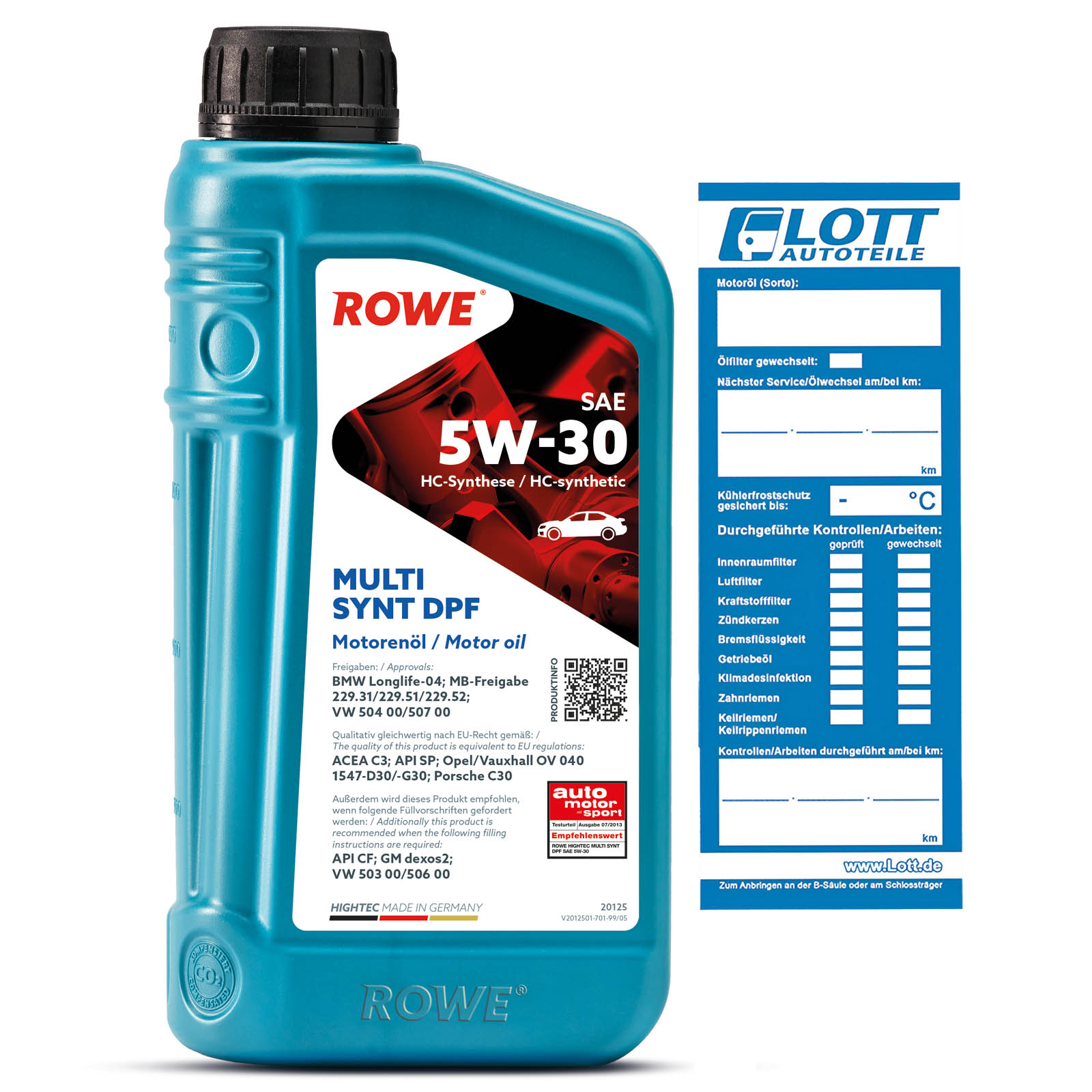1L ROWE MOTORÖL HIGHTEC MULTI SYNT DPF 5W-30