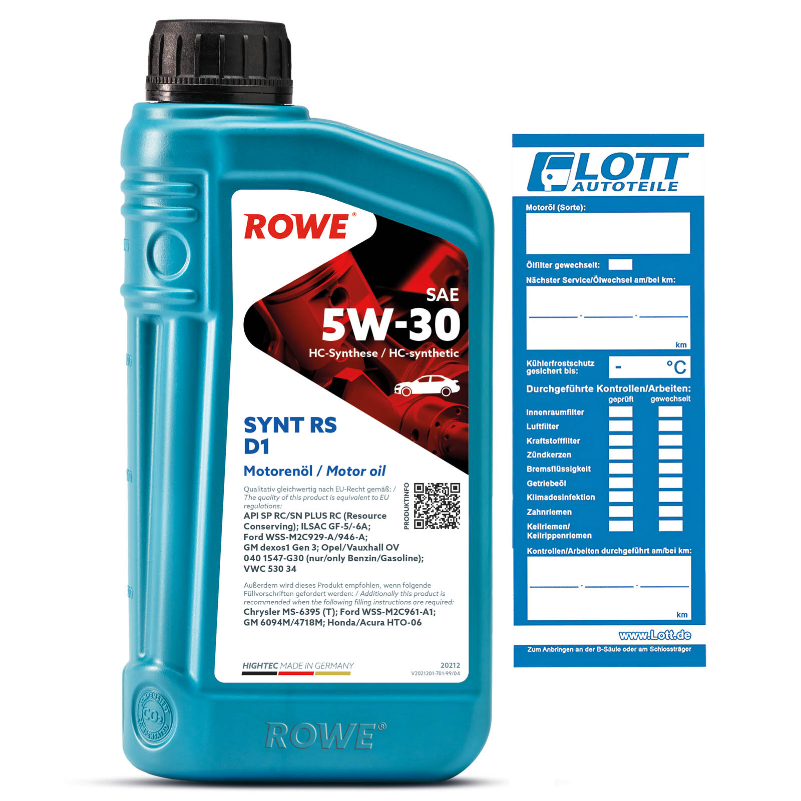 ROWE Motoröl 1L Liter HIGHTEC SYNT RS D1 SAE 5W-30