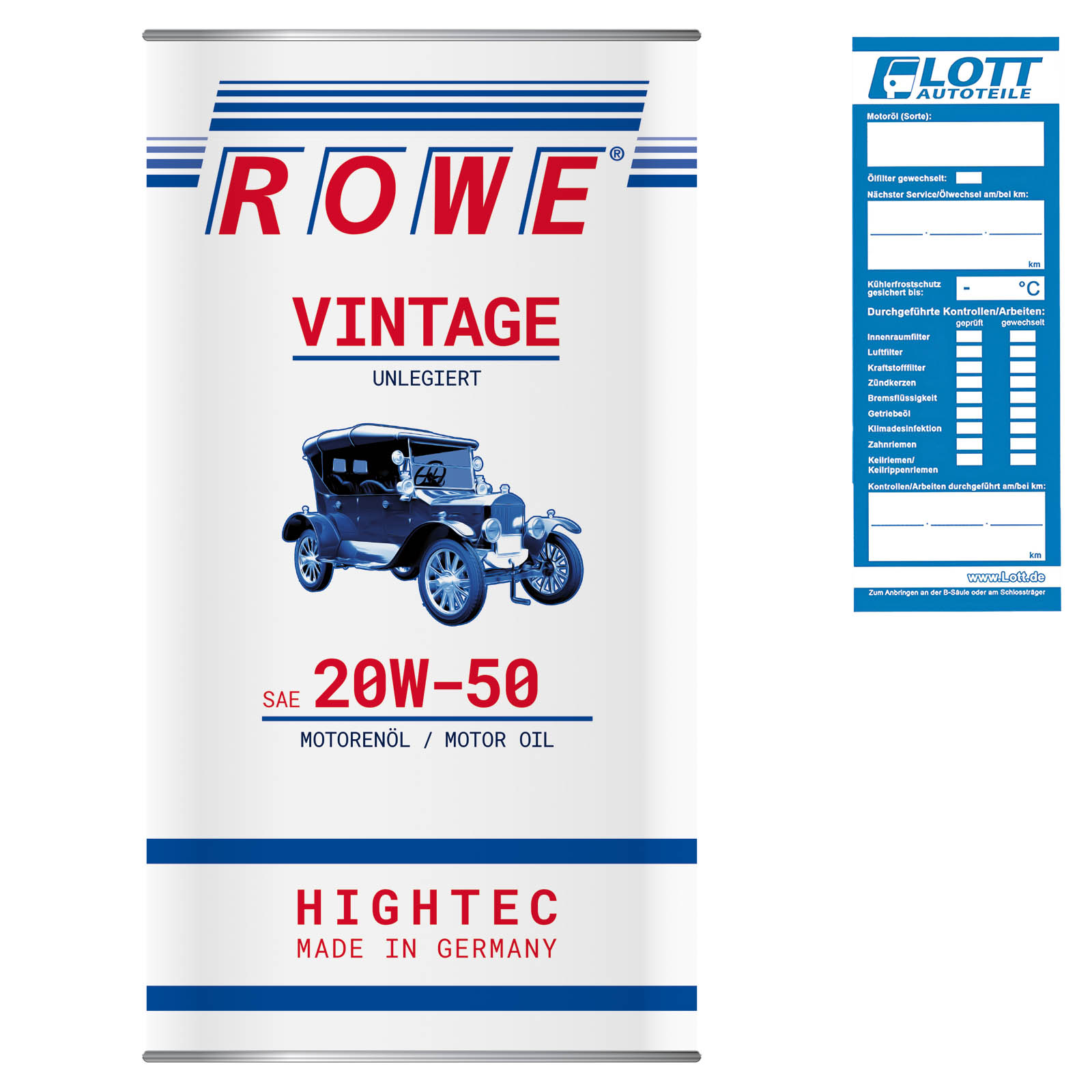5L HIGHTEC VINTAGE SAE 20W-50 UNLEGIERT MOTORÖL