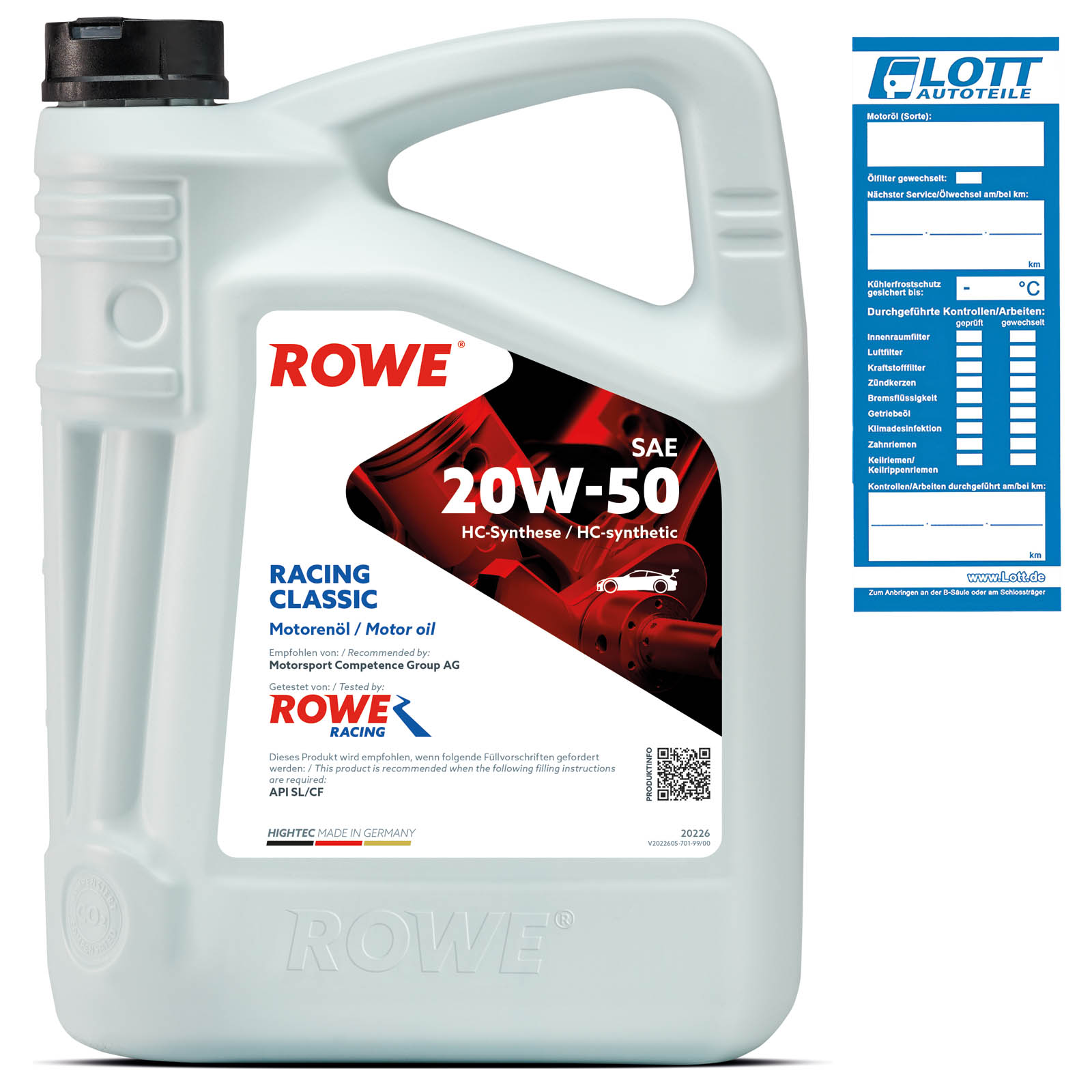 5L Rowe Hightec Racing Classic 20W-50