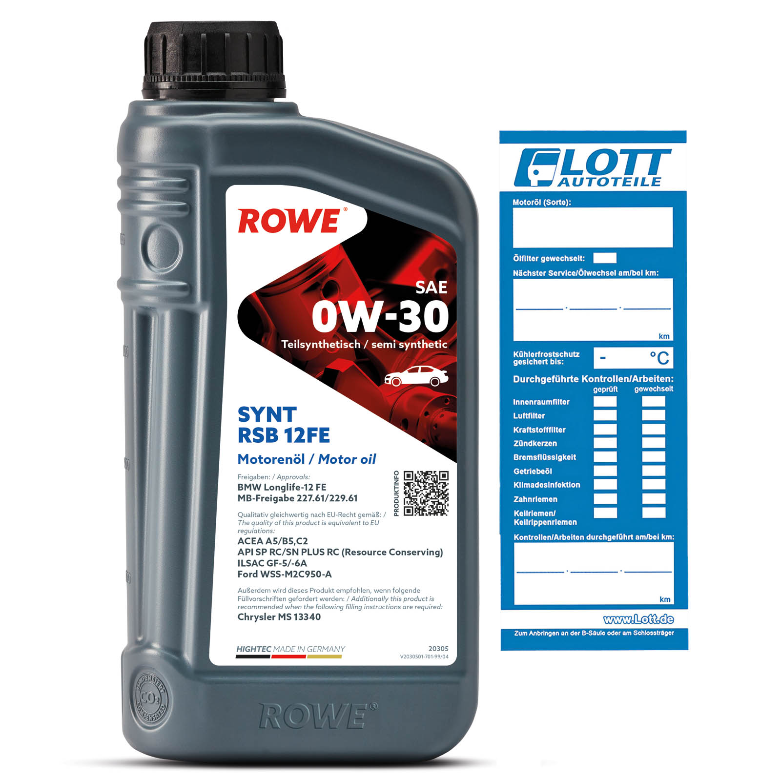 1L ROWE HIGHTEC SYNT RSB 12FE 0W-30 Motoröl