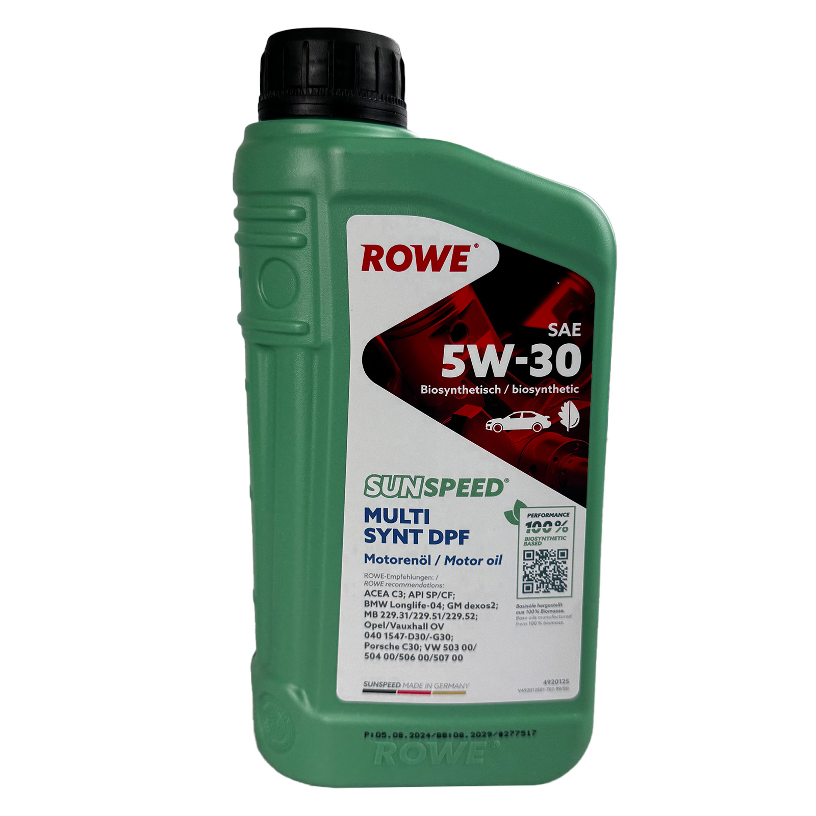 5L Rowe SUNSPEED MULTI SYNT DPF SAE 5W-30 Motorenöl ACEA C3 API SP/CF GM dexos2