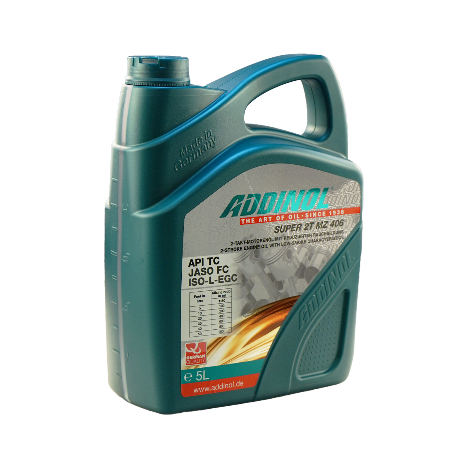 5L ADDINOL Motoröl 2-Takt Super 2T MZ 406 Low Smoke API TC ISO L-EGC JASO FC