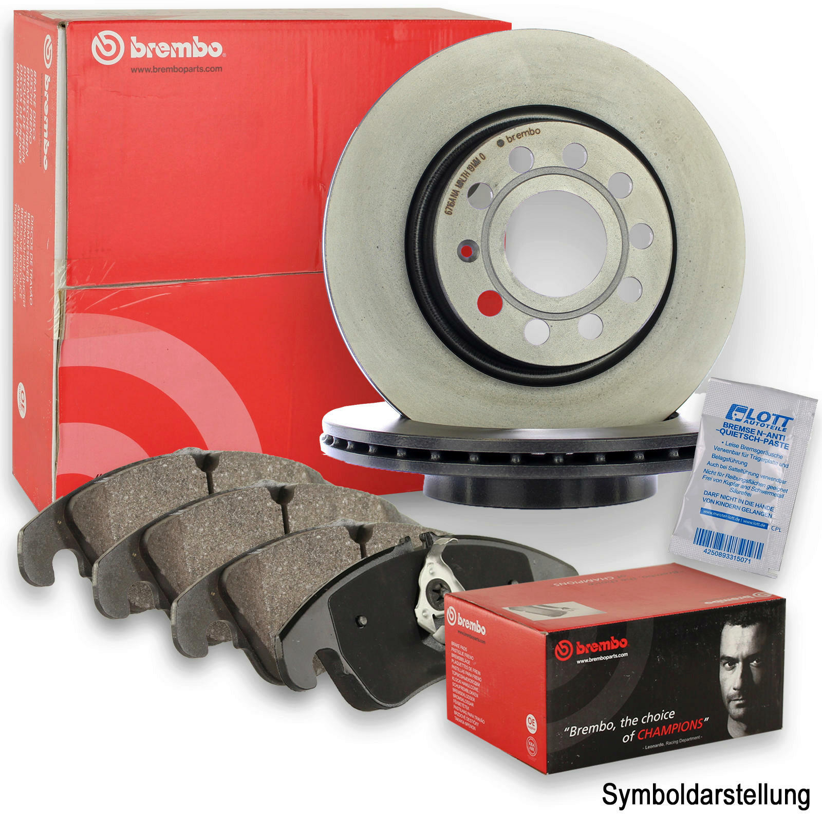 2x Brembo brake discs + Brembo brake pads blocks brake set kit