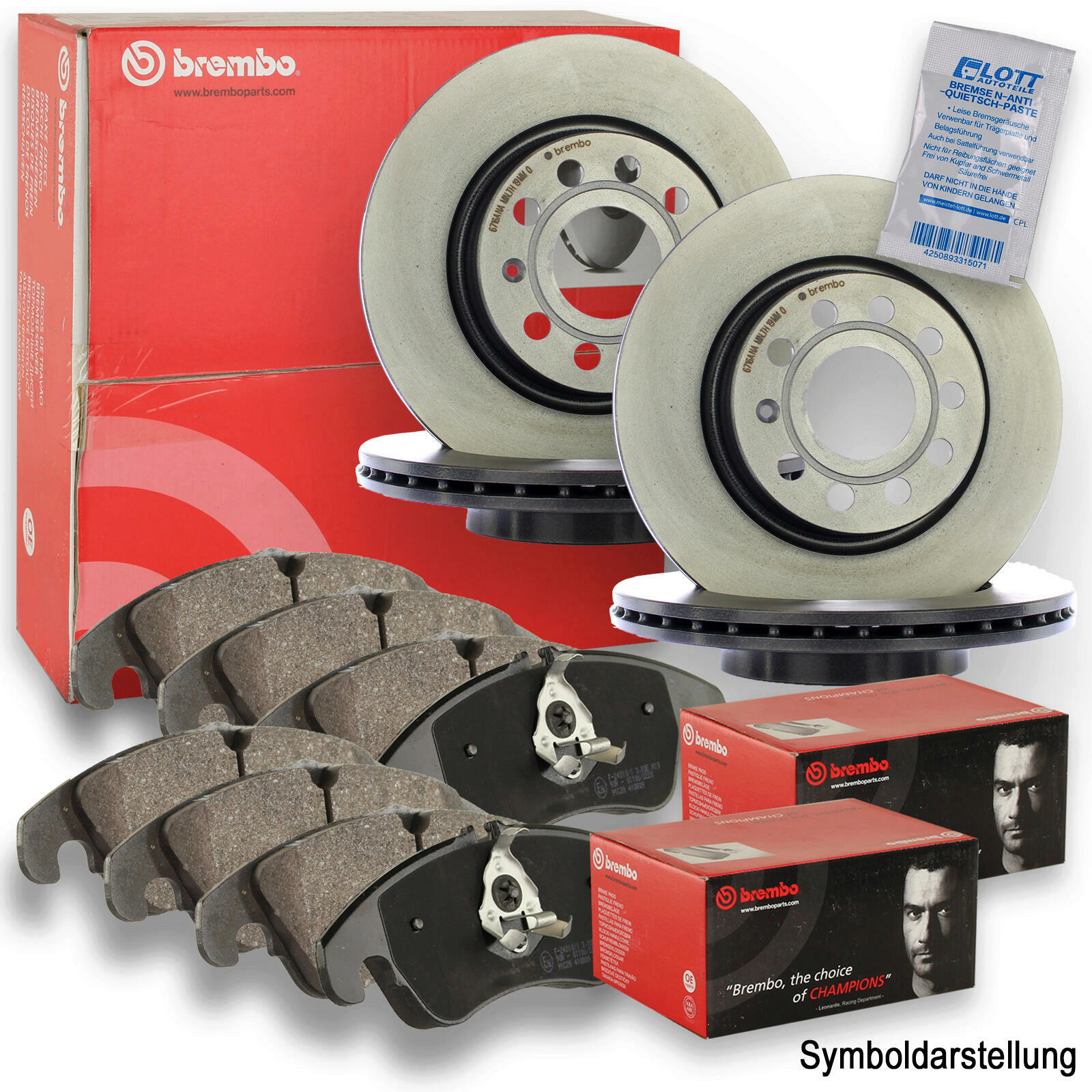 4x Brembo Bremsscheiben + Beläge vorne + hinten passend für Mazda C...