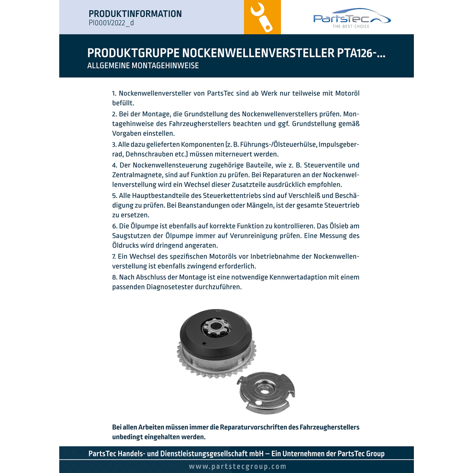 PartsTec Camshaft Adjuster