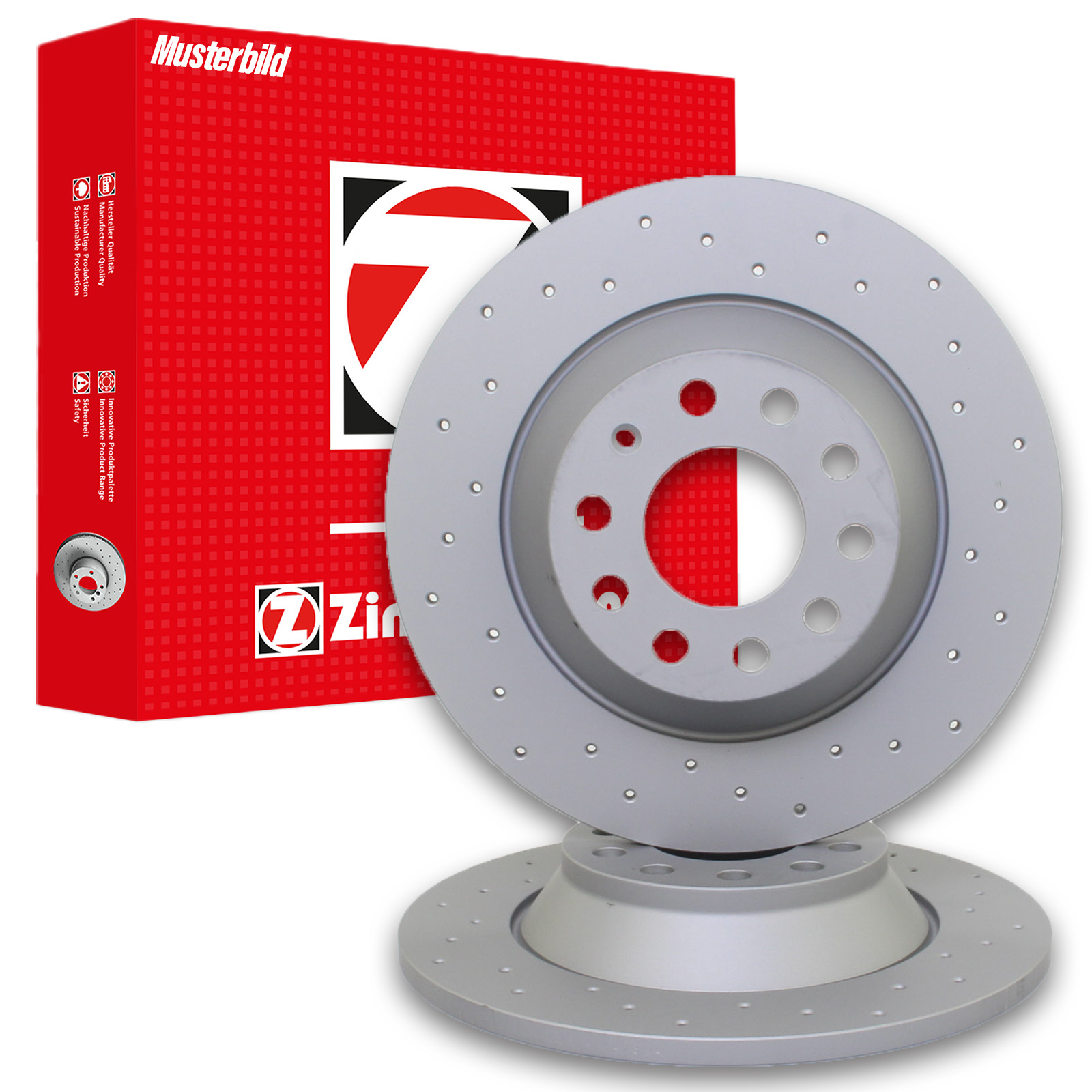 2x Zimmermann Bremsscheiben Coat Z Ø302mm Hinten passend für Ford...