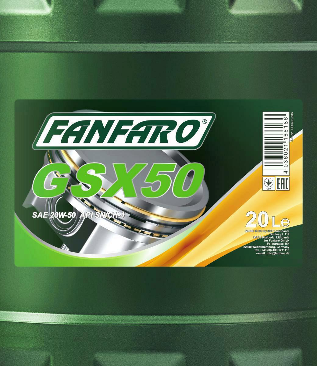 20L Fanfaro GSX-50 Motoröl Universal Motorenöl 20W-50