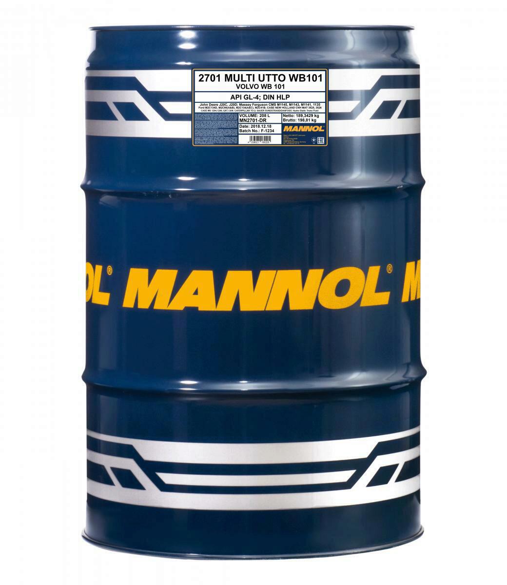 208L Mannol Getriebeöl Hydrauliköl Multi UTTO WB 101