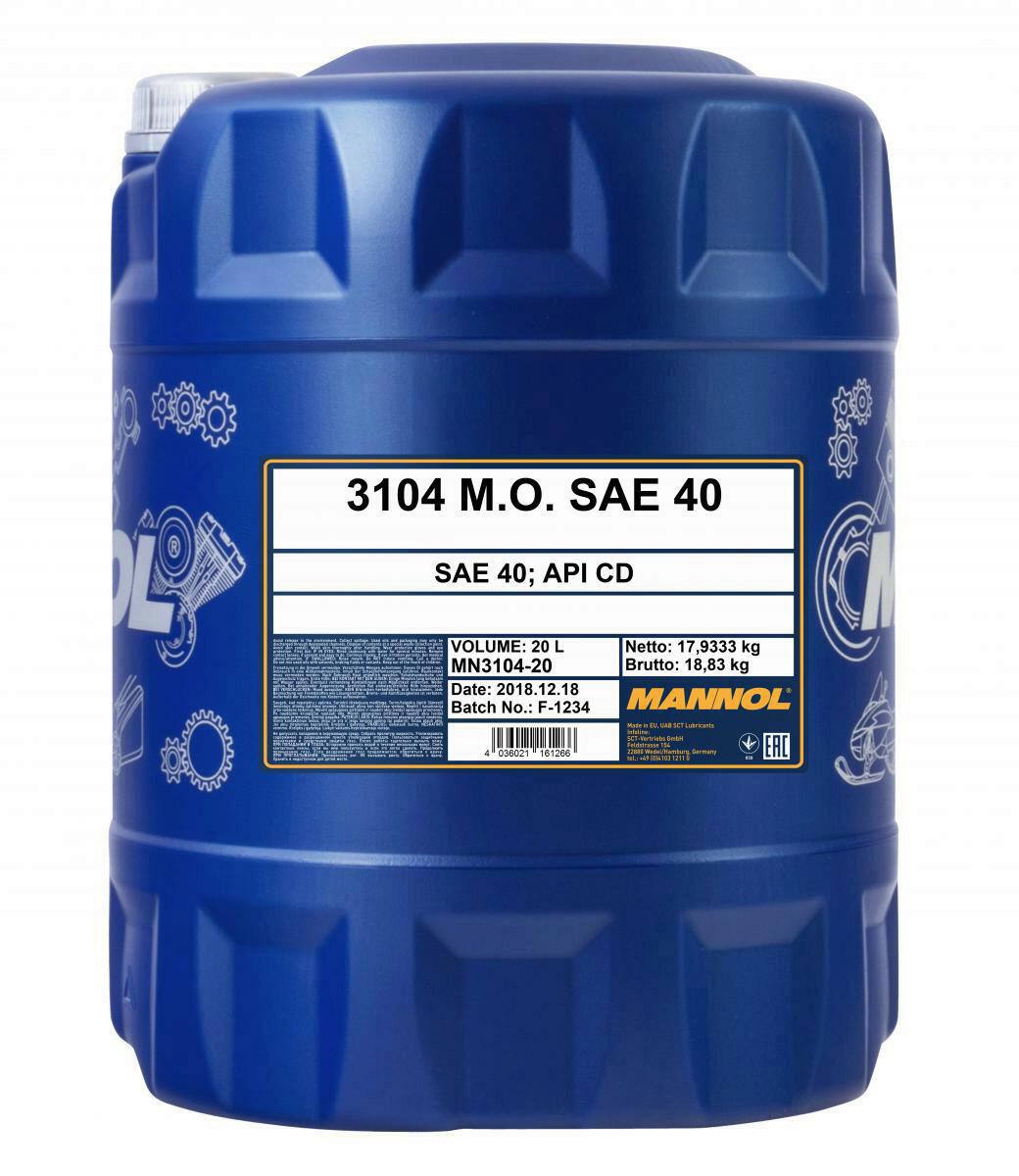 20L MANNOL M.O. SAE 40 Einbereichsmotorenöl