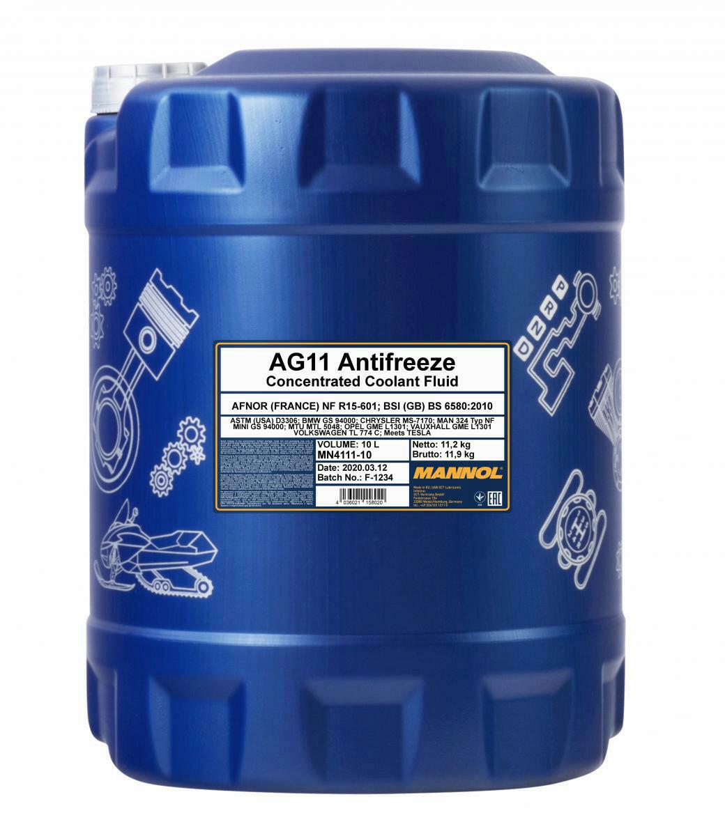 10L Mannol Kühlerfrostschutz Kühlmittel Konzentrat AG11 blau