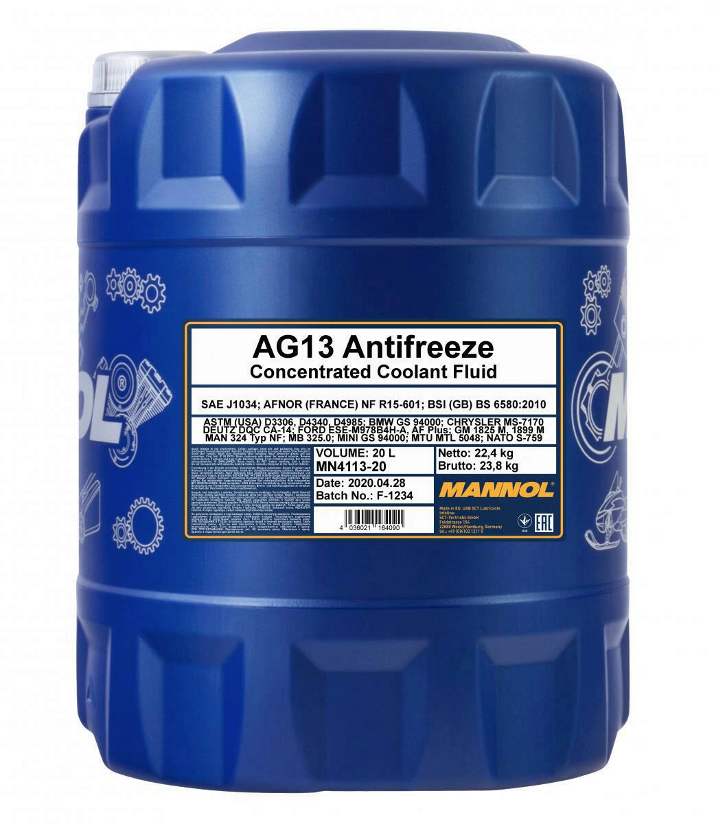 20L MANNOL Antifreeze AG13 Frostschutz Konzentrat Kühlerfrostschutz