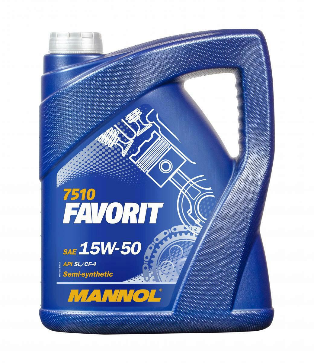 4x 5L Mannol Favorit 15W-50 Motoröl API SL/CF-4 passend für VW 501....