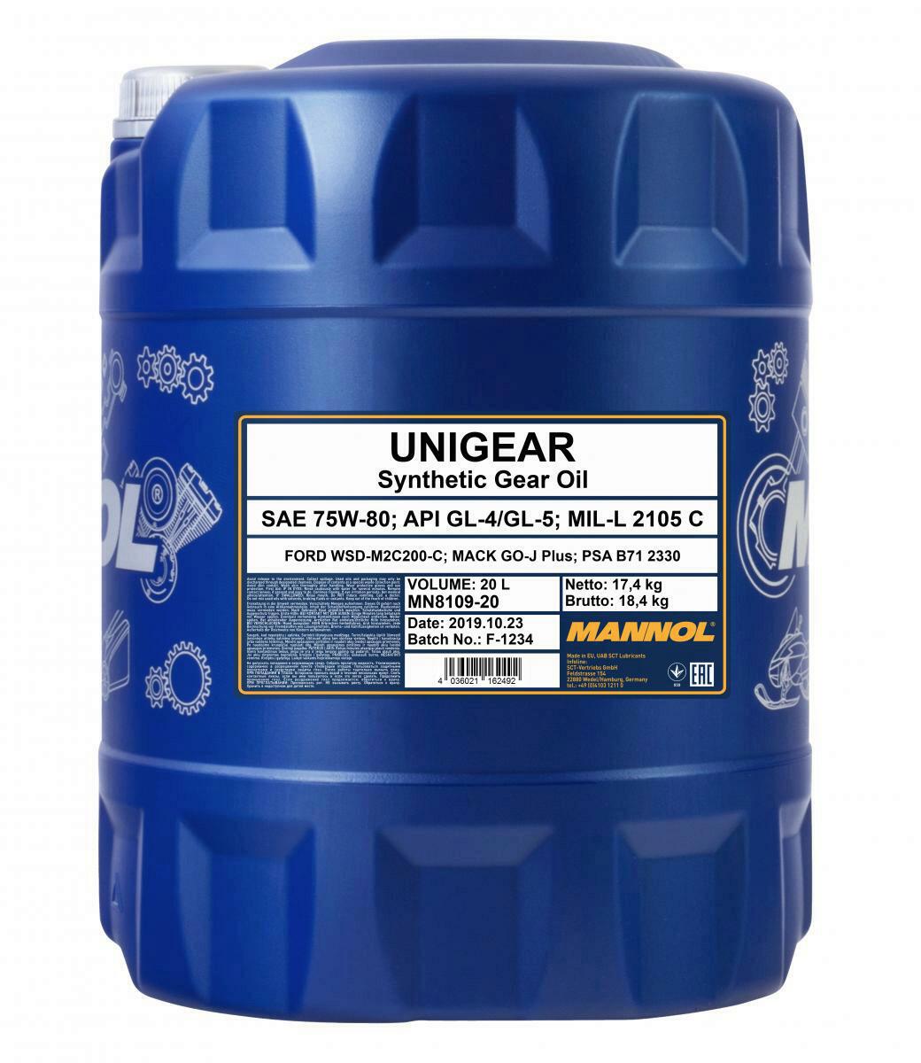 20L Mannol Unigear Getriebeöl Schaltgetriebeöl 75W-80