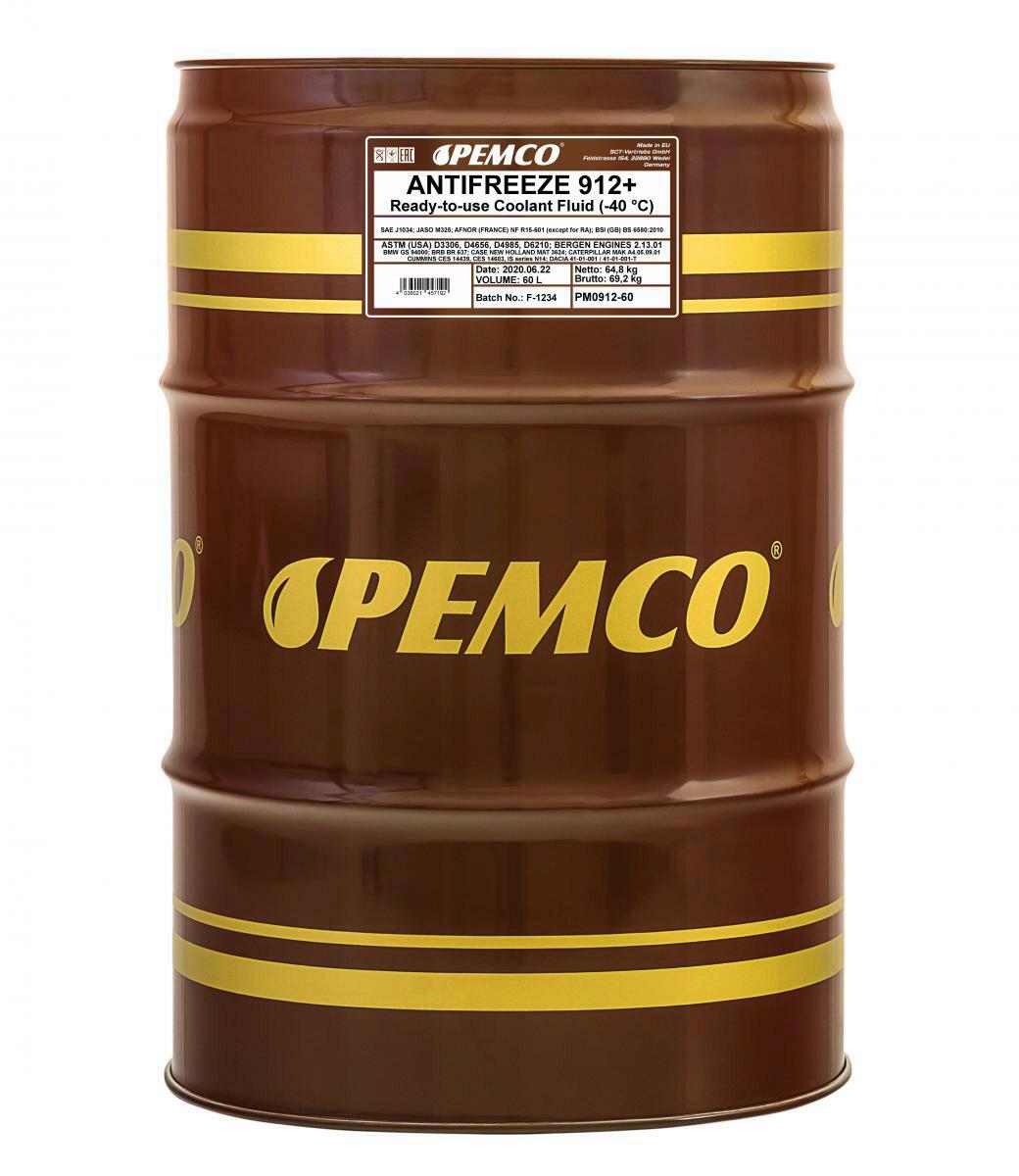 60L Pemco Antifreeze 912+ Kühlerfrostschutz Rot G12+