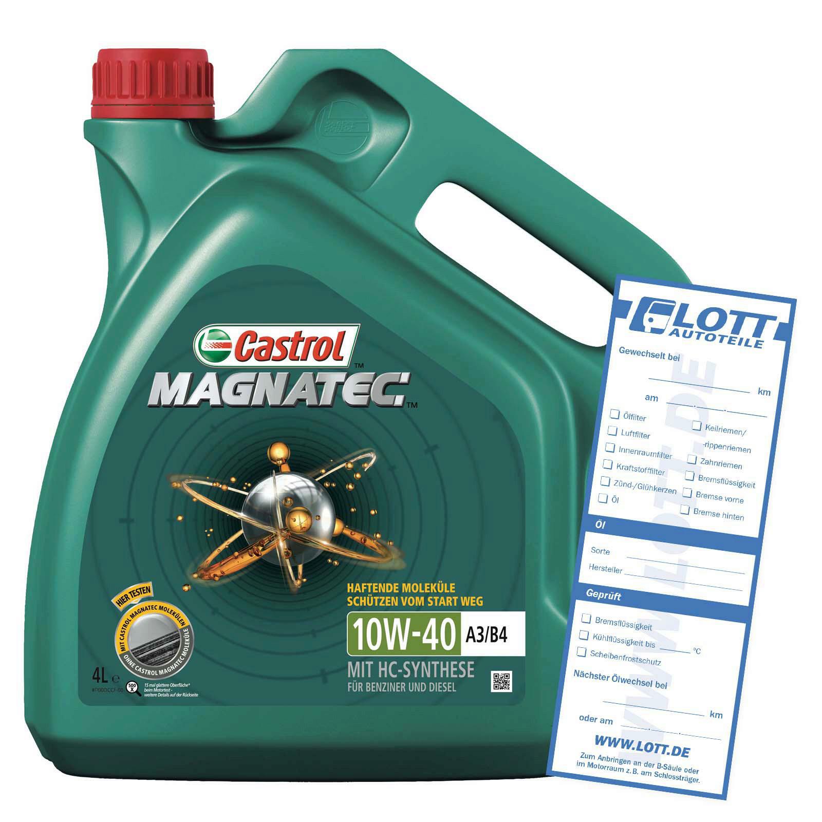 CASTROL Motoröl Magnatec A3/B4 10W40 4 Liter passend für VW Mercede...