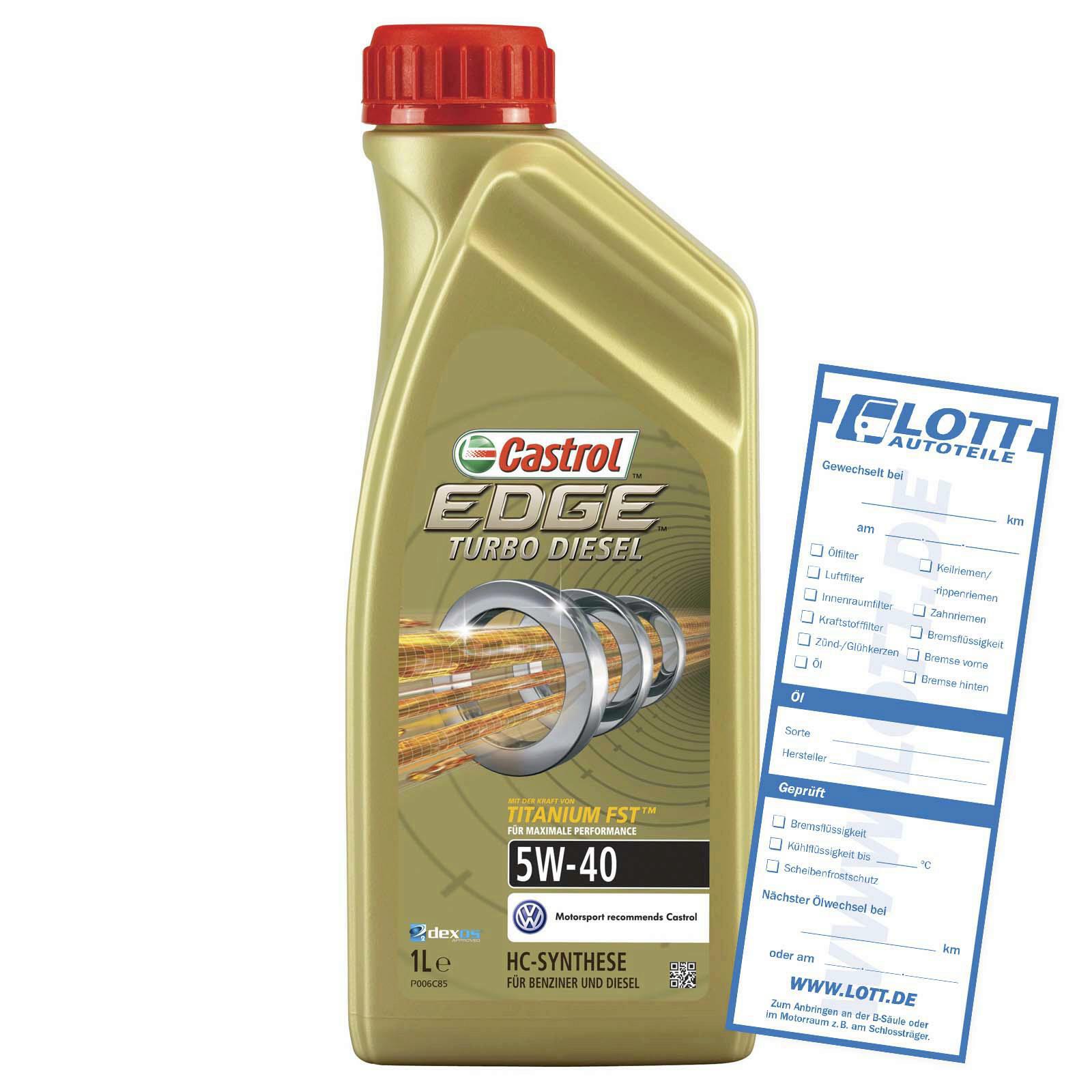 CASTROL Motoröl EDGE Titanium FST Turbo Diesel 5W-40 1L