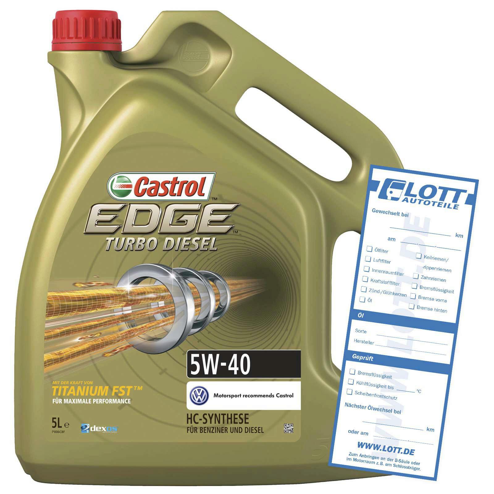 CASTROL Motoröl EDGE Titanium FST Turbo Diesel 5W-40 5L