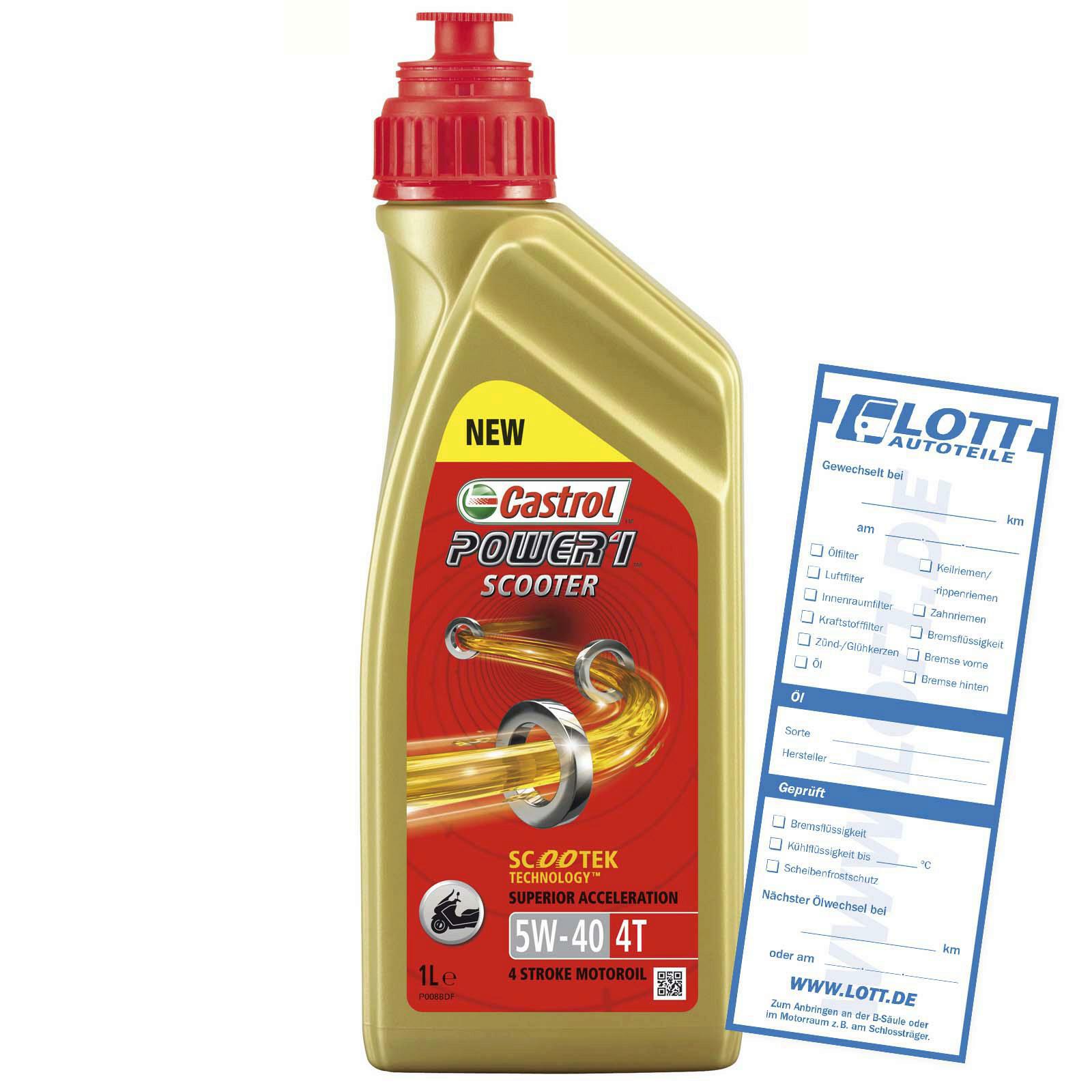 CASTROL Motoröl POWER 1 SCOOTER 4T 5W-40 1L