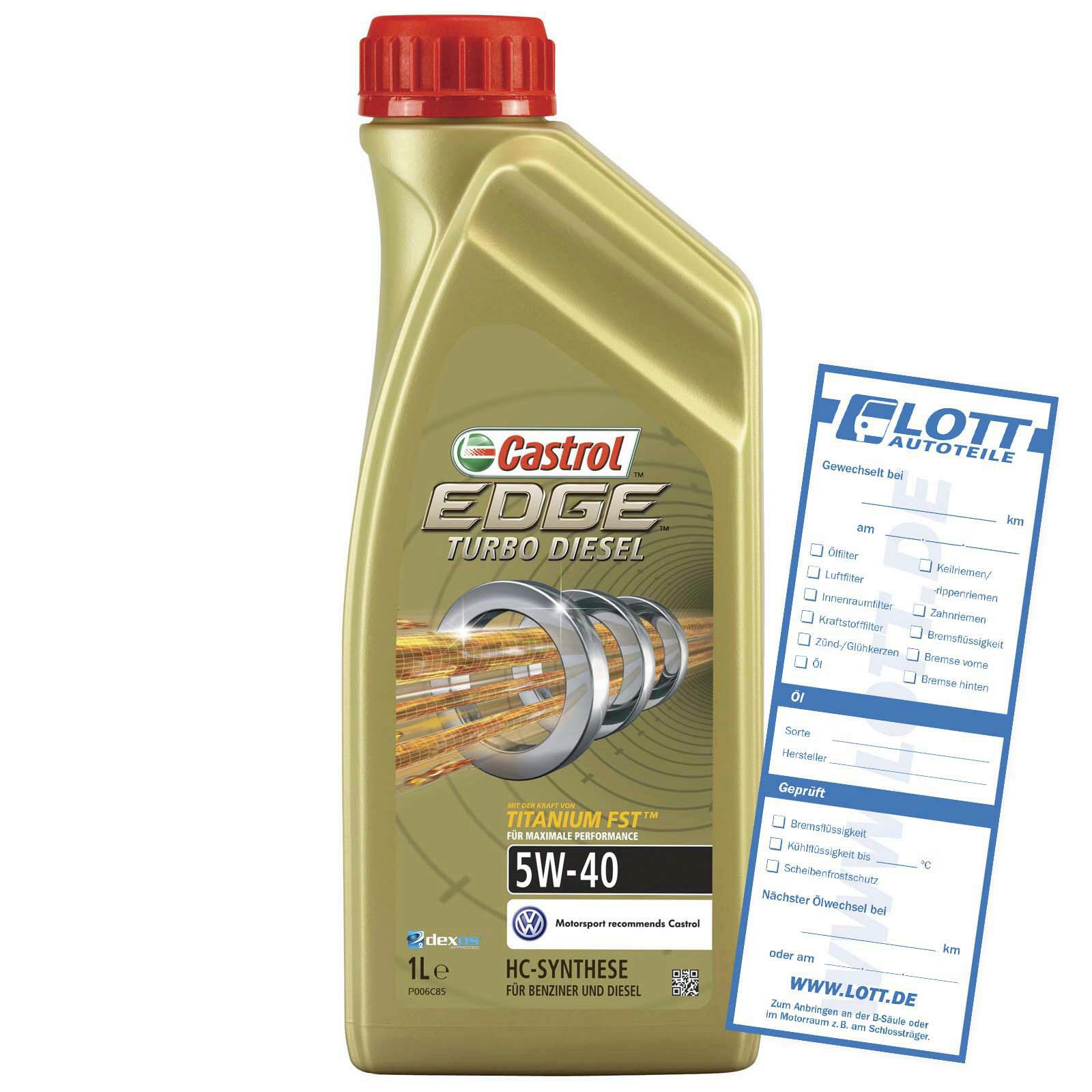 CASTROL Motoröl Edge Turbo Diesel 5W-40 1L