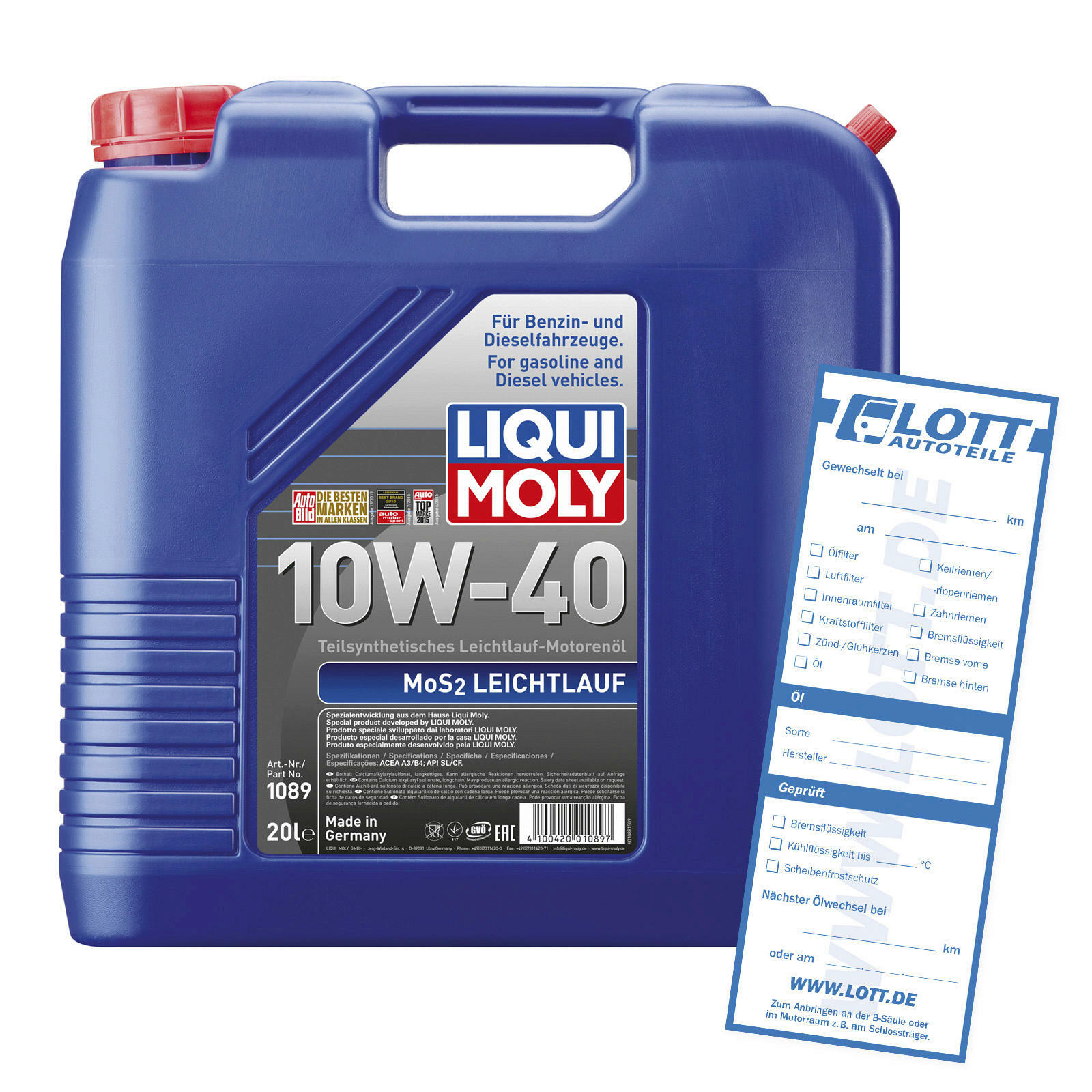 Liqui Moly Leichtlaufmotorenöl MoS2 10W-40 20L