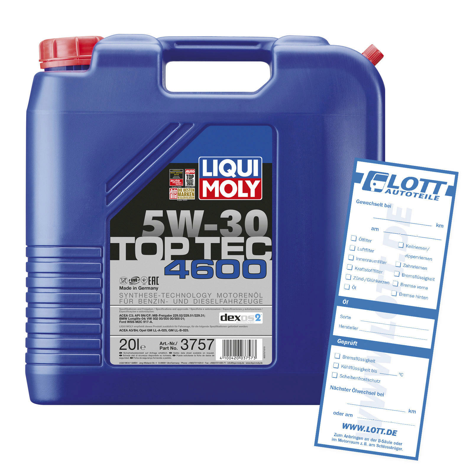 Liqui Moly Leichtlaufmotoren&ouml;l Top Tec 4600 5W-30 20L 3757
