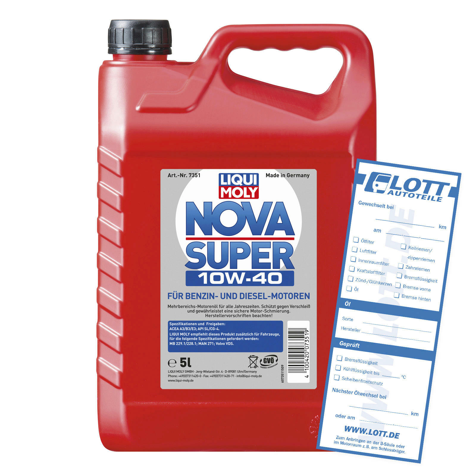 Liqui Moly Leichtlaufmotoren&ouml;l Nova Super 10W-40 5L 7351