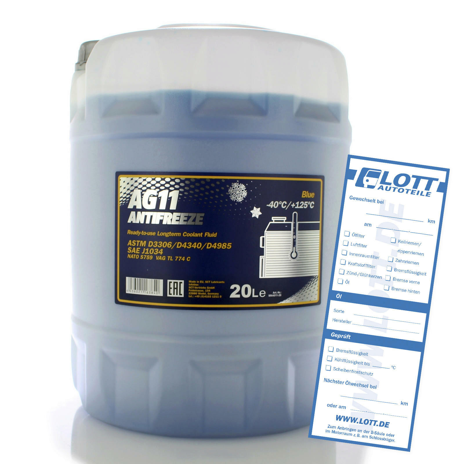 Mannol Frostschutz Kühlerfrostschutz Blau AG11 20L