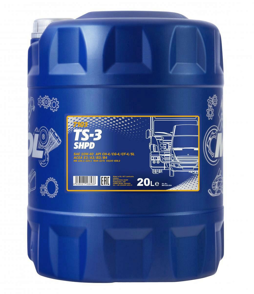 20L Mannol TS-3 SHPD Motoröl 10W-40 High Performance Diesel ÖL + Au...