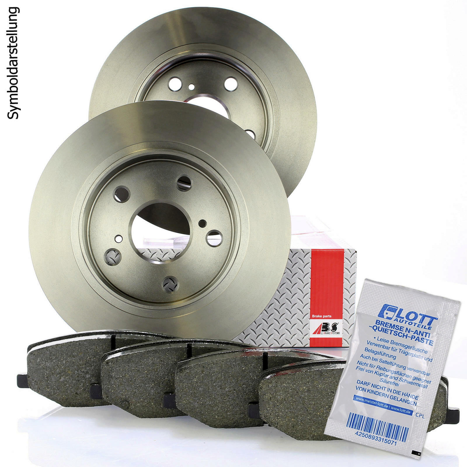 2 BREMSSCHEIBEN 1KT 4 BREMSBELÄGE SKODA RAPID SPACEBACK HINTEN Ø 232 MM PR
