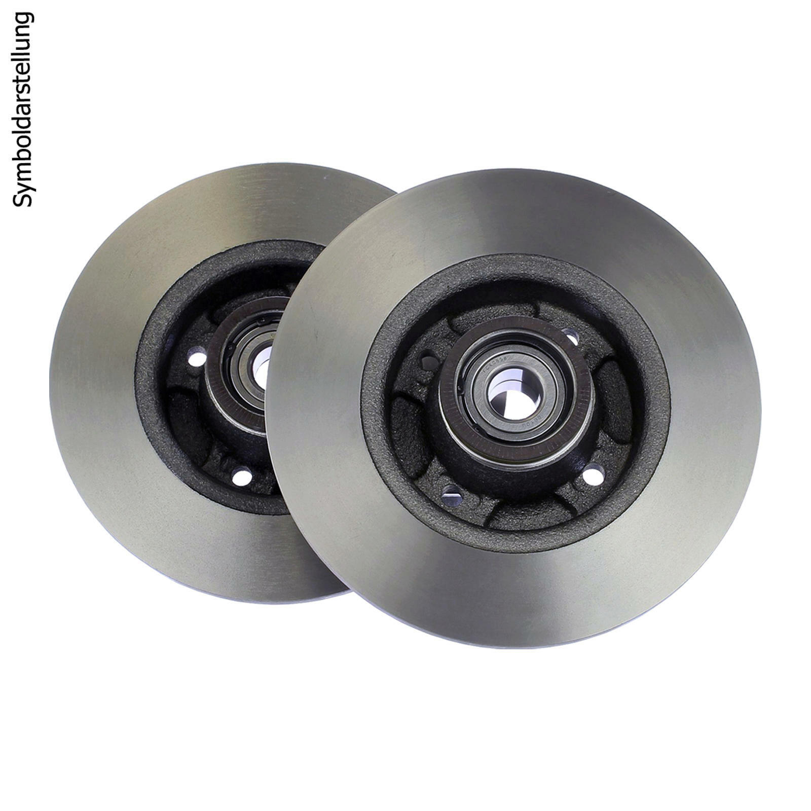 2x BREMSSCHEIBEN mit ABS-Ring BREMSBELÄGE Radlager Anti-Quietsch-Blech