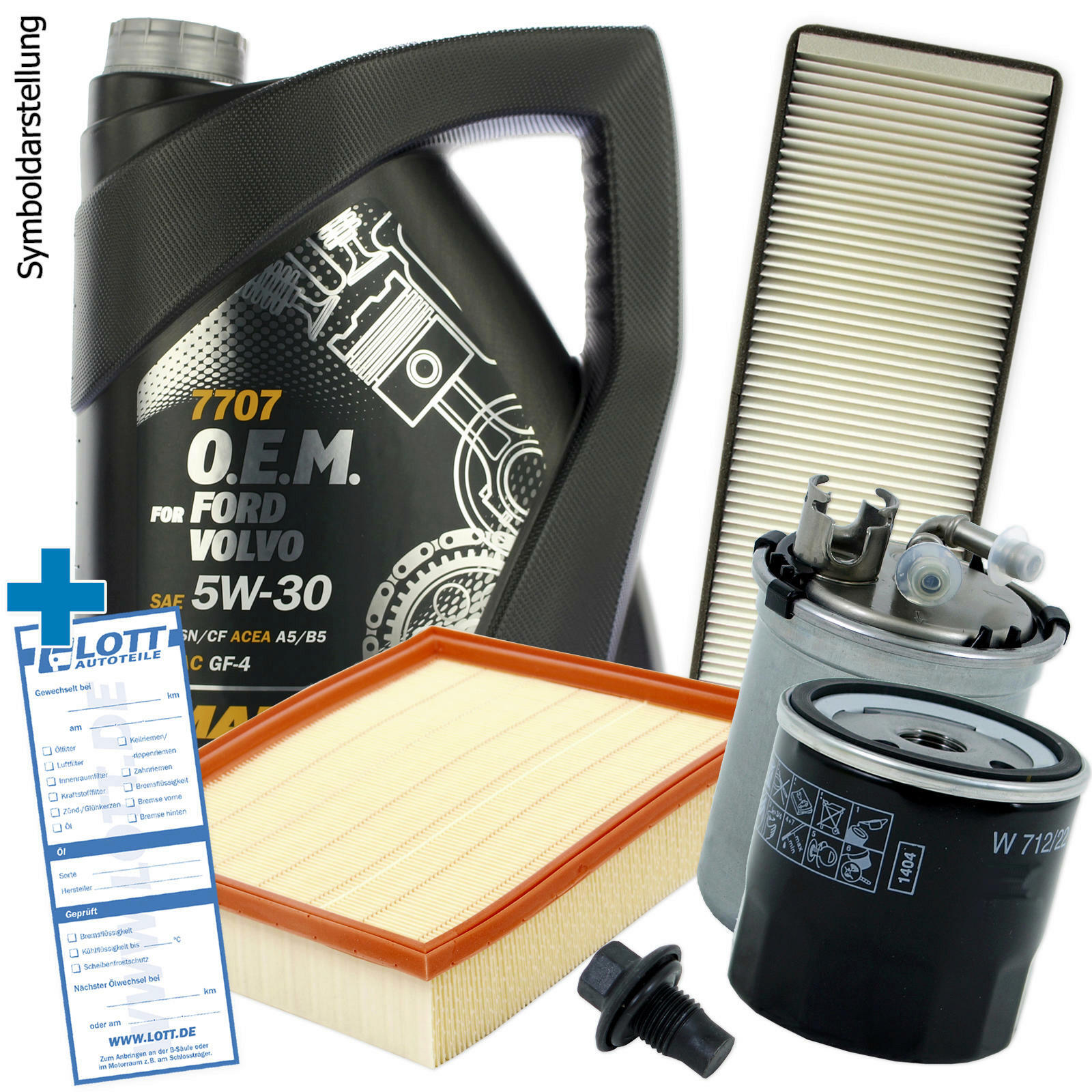 ÖLFILTER + LUFTFILTER + INNENRAUMFILTER + KRAFTSTOFFFILTER + 5L MANNOL &...