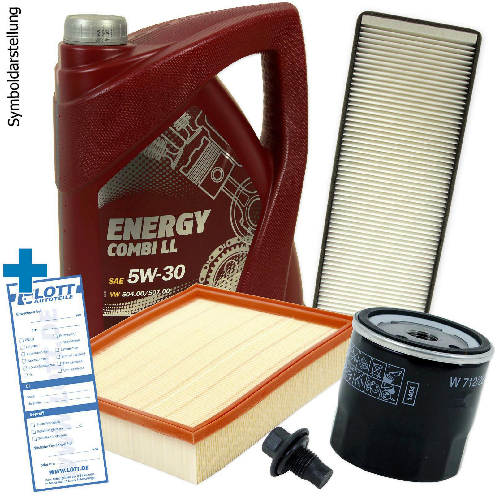 &Ouml;LFILTER + LUFTFILTER + INNENRAUMFILTER + 5L MANNOL &Ouml;L + &Ouml;LABLASSSCHRAUBE