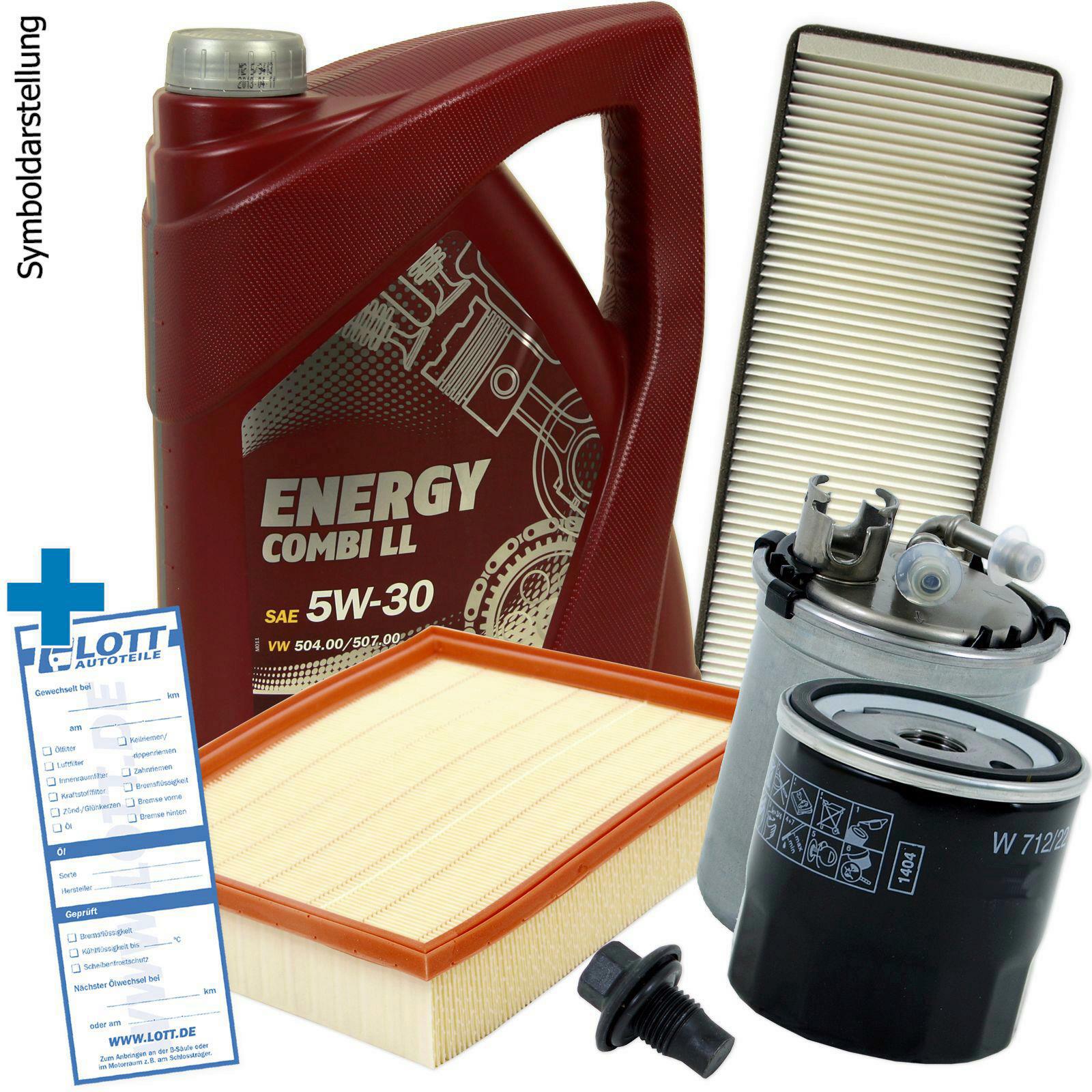 &Ouml;LFILTER + LUFTFILTER + INNENRAUMFILTER + KRAFTSTOFFFILTER + 5L MANNOL &Ouml;L