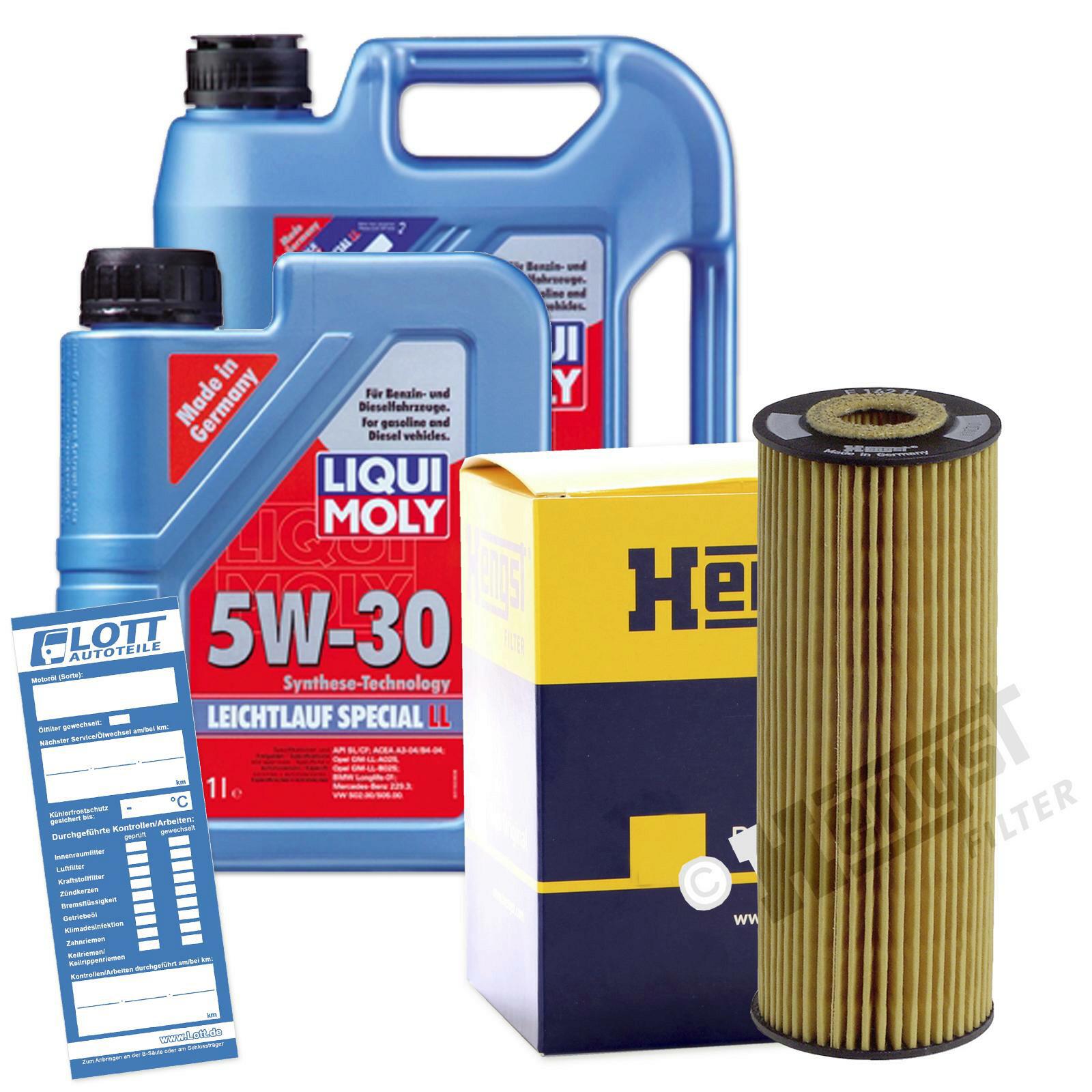 Ölwechsel Set 6L 5W30 Öl Motoröl LIQUI MOLY + HENGST Ölfilter