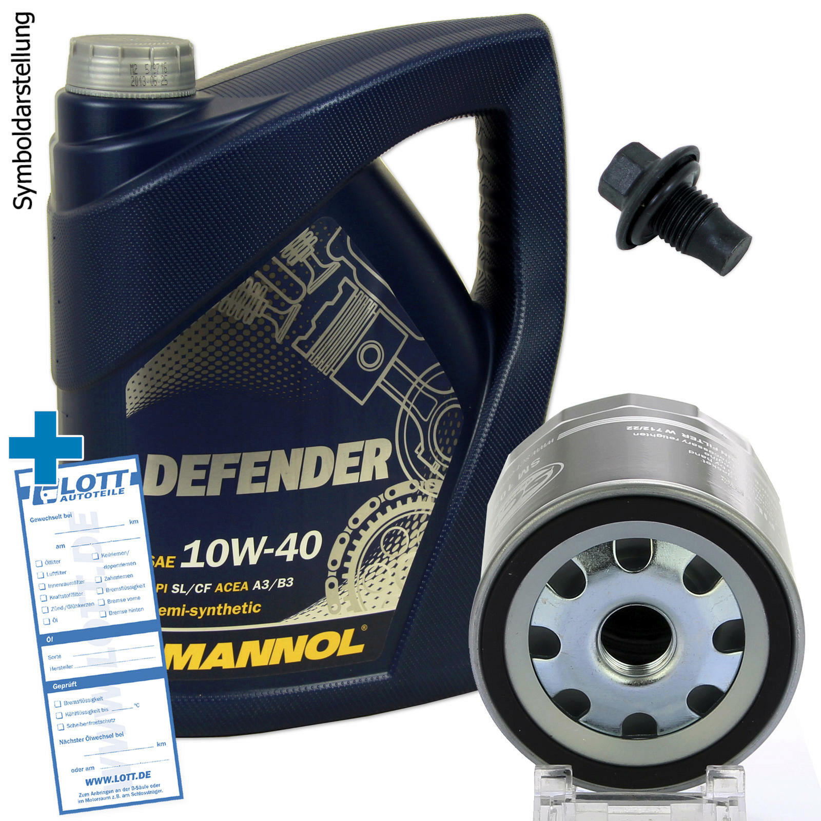Ölwechsel Set 5 Liter 10W40 Öl Motoröl + Ölfilter + Ablassschraube