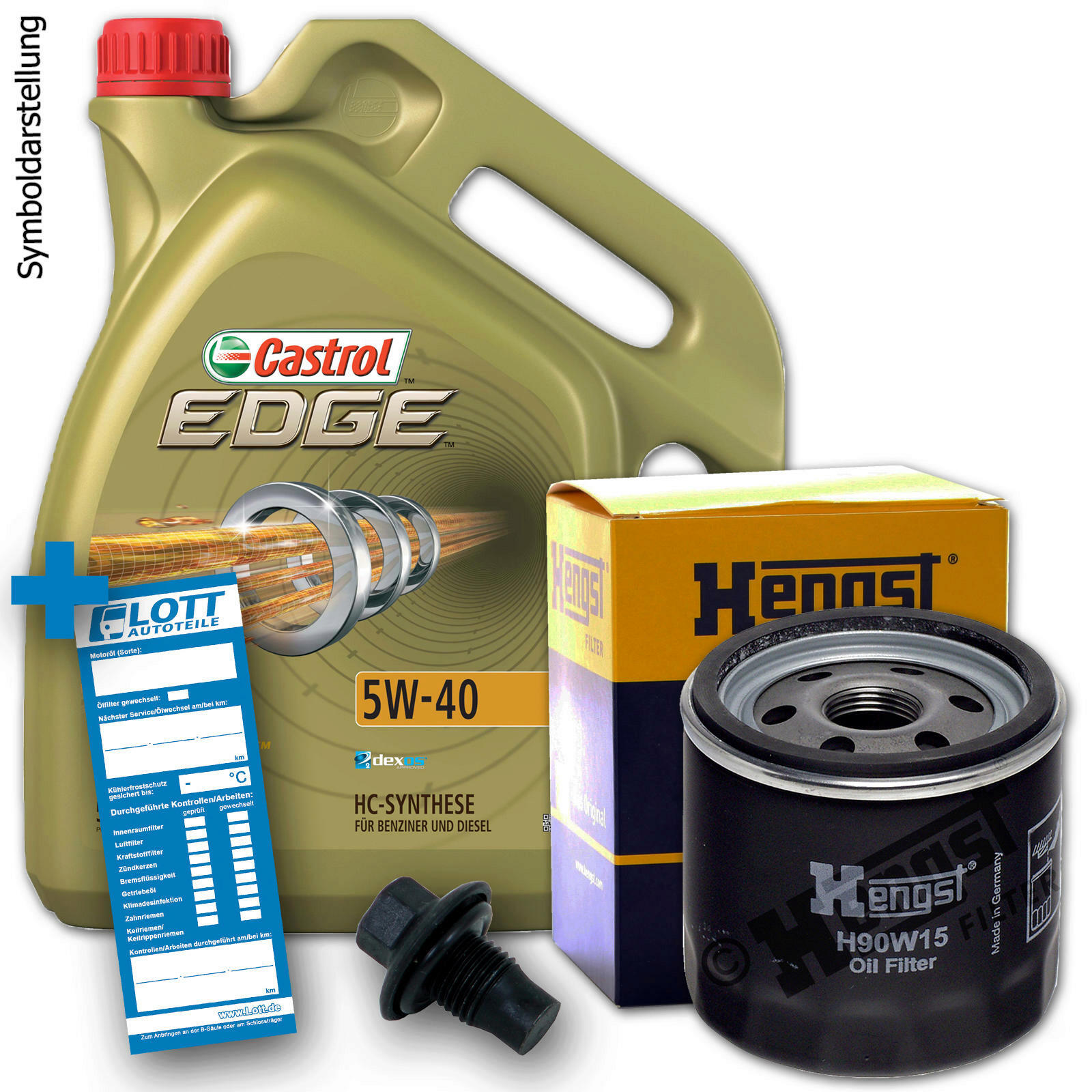 Ölwechsel Set Castrol Motoröl + Hengst Ölfilter