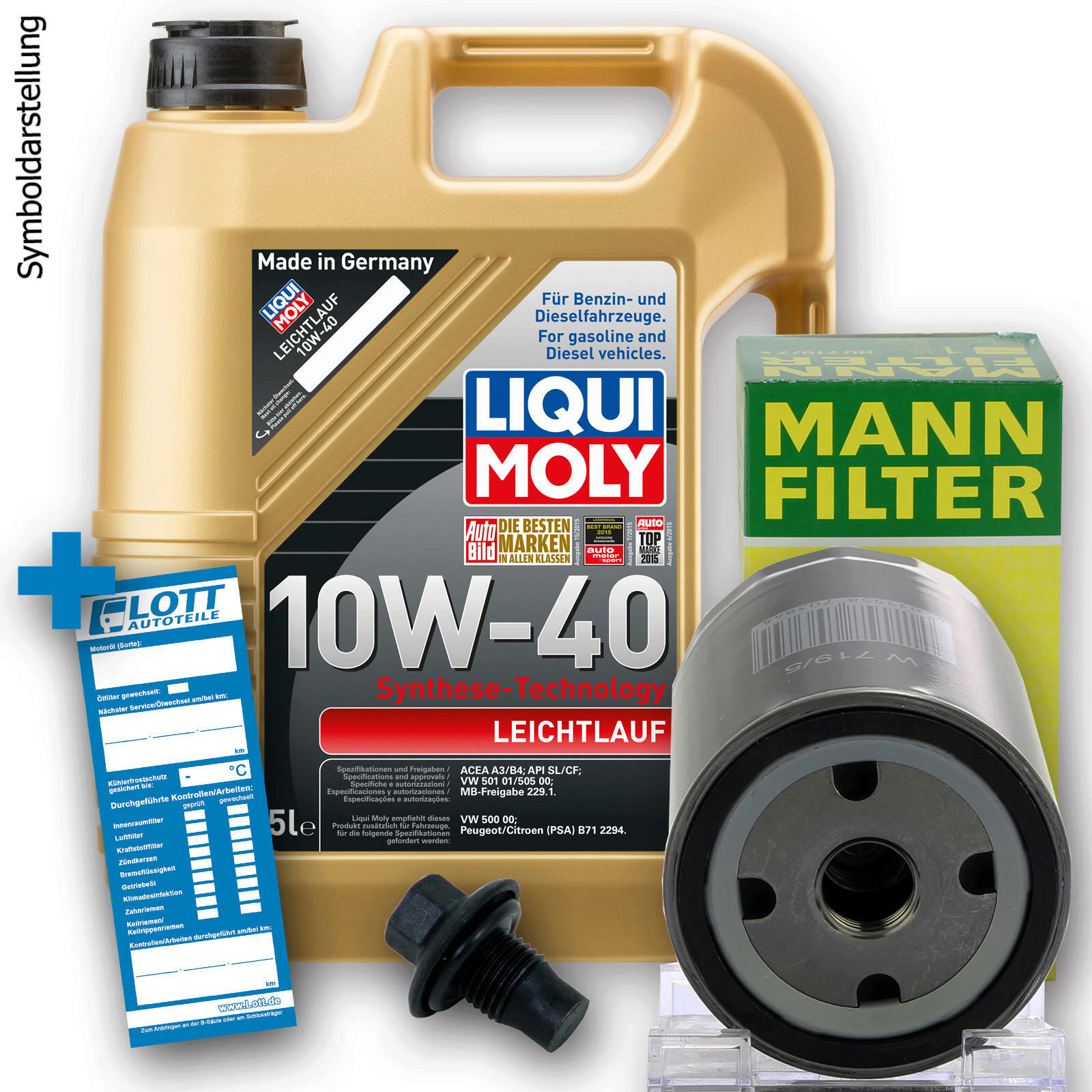 Ölwechsel Set 5L 10W40 Öl Motoröl LIQUI MOLY + MANN Ölfilter