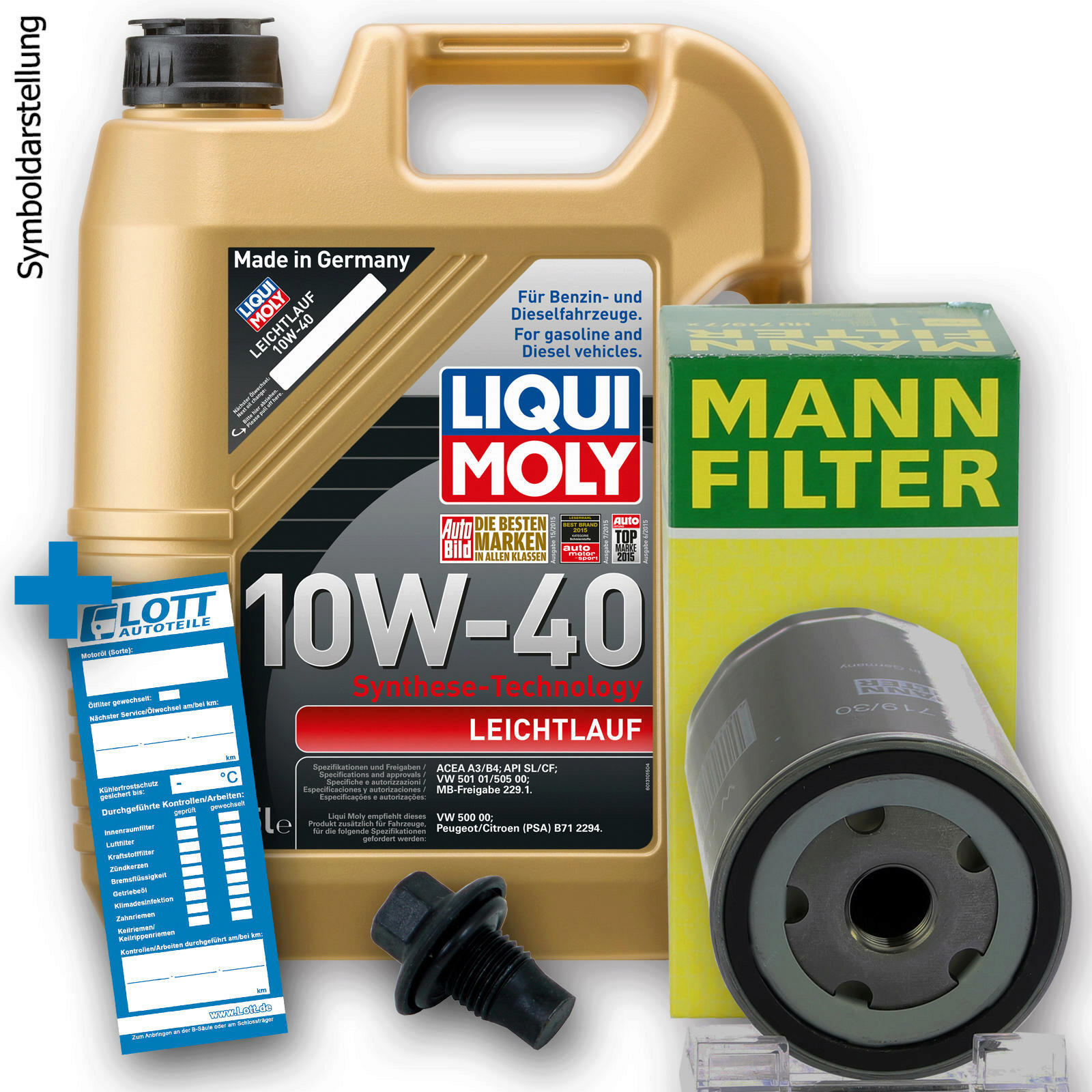 Ölwechsel Set 5L 10W40 Öl Motoröl LIQUI MOLY + MANN Ölfilter