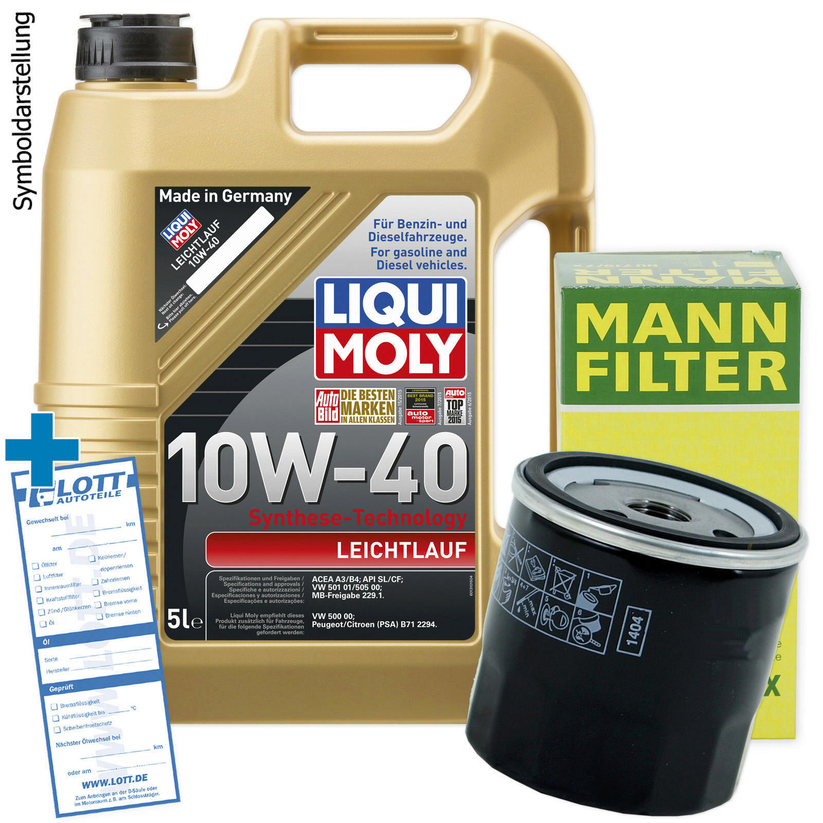 Ölwechsel Set 5L 10W40 Öl Motoröl LIQUI MOLY + MANN Ölfilter