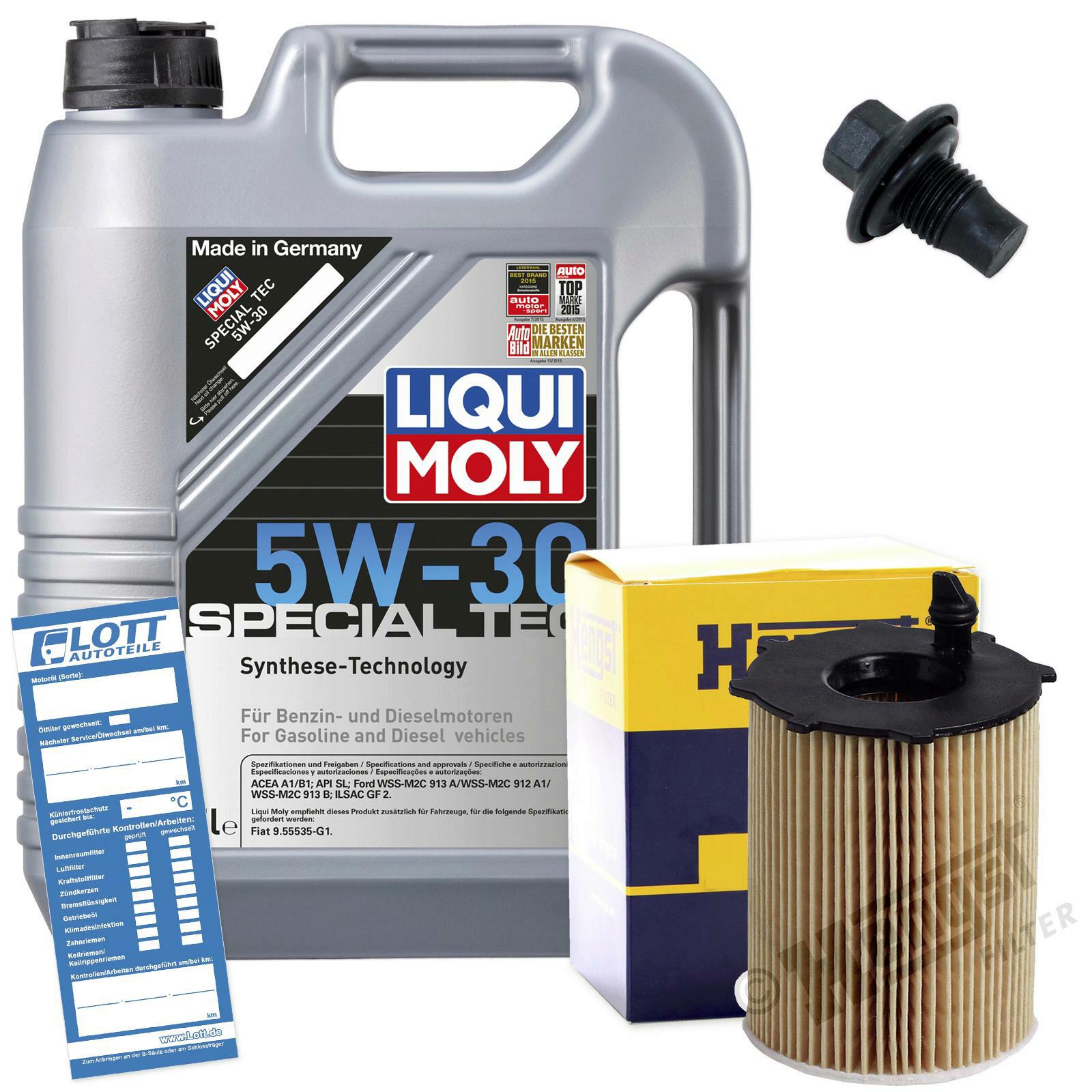 Ölwechsel Set 5L 5W30 Öl Motoröl LIQUI MOLY + HENGST Ölfilter + Ablassschraube