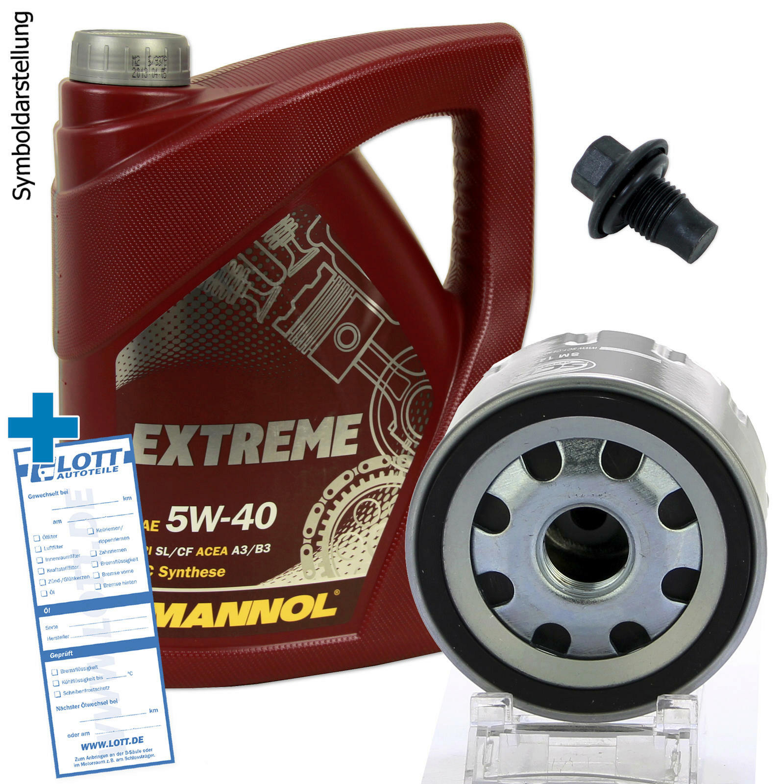 Ölwechsel Set 5L 5W40 Öl Motoröl + Ölfilter + Ablassschraube