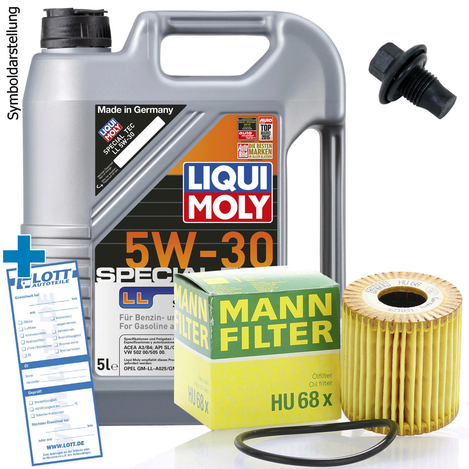 Ölwechsel Set 5L 5W30 Öl Motoröl LIQUI MOLY + MANN Ölfilter + Ablassschraube