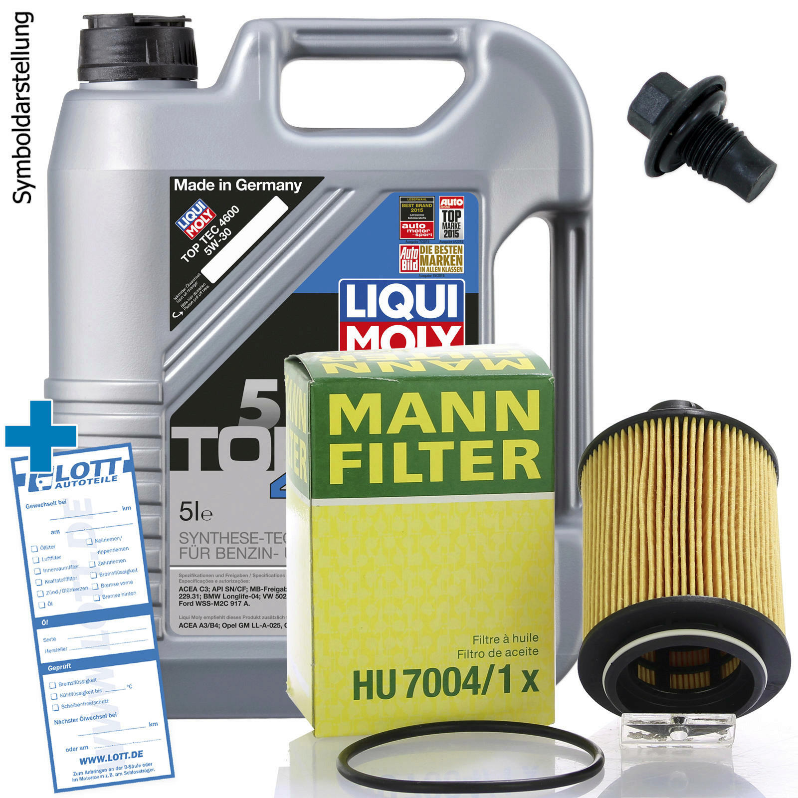 Ölwechsel Set 5L 5W30 Öl Motoröl LIQUI MOLY + MANN Ölfilter + Ablassschraube