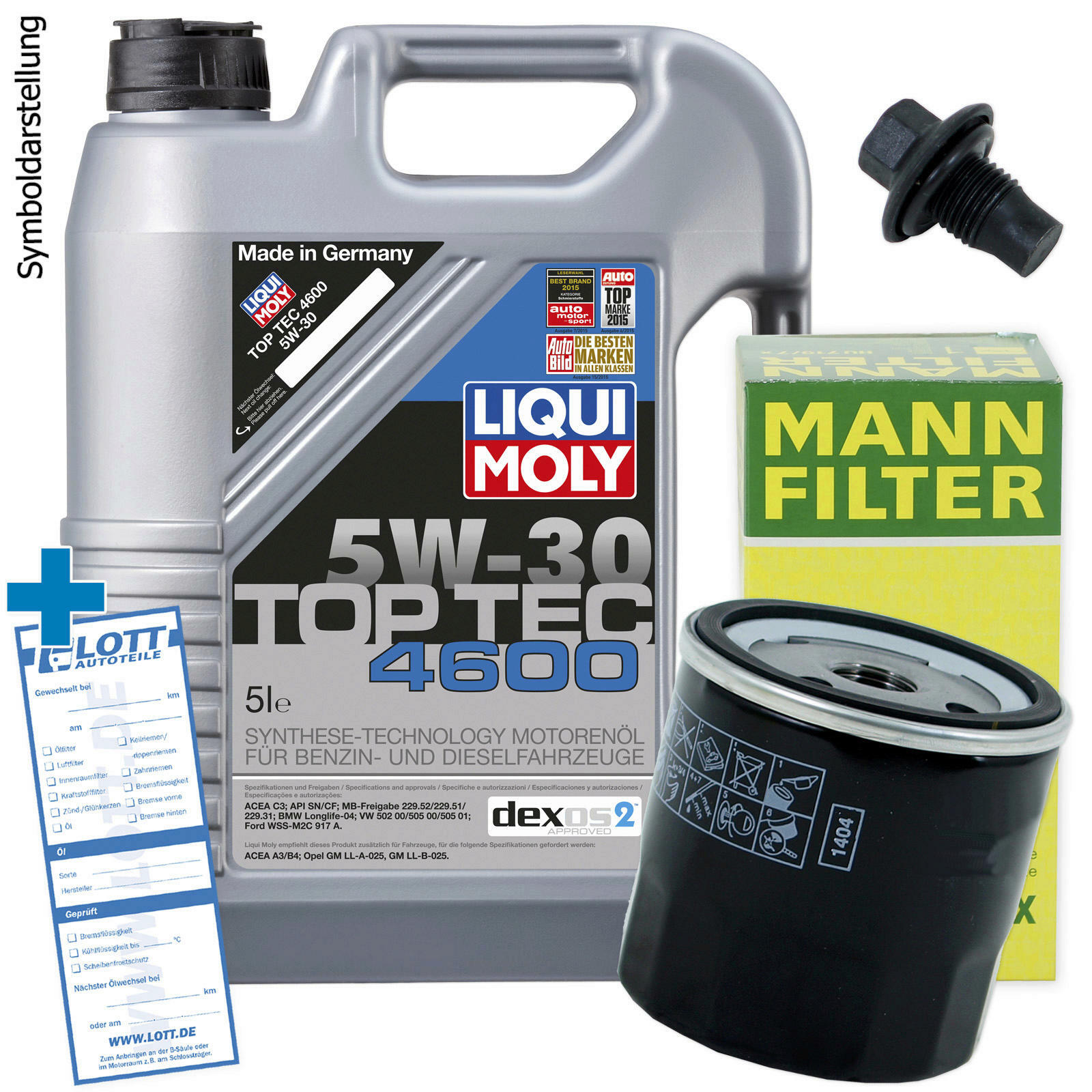 Ölwechsel Set 5L 5W30 Öl Motoröl LIQUI MOLY + MANN Ölfilter + Ablassschraube