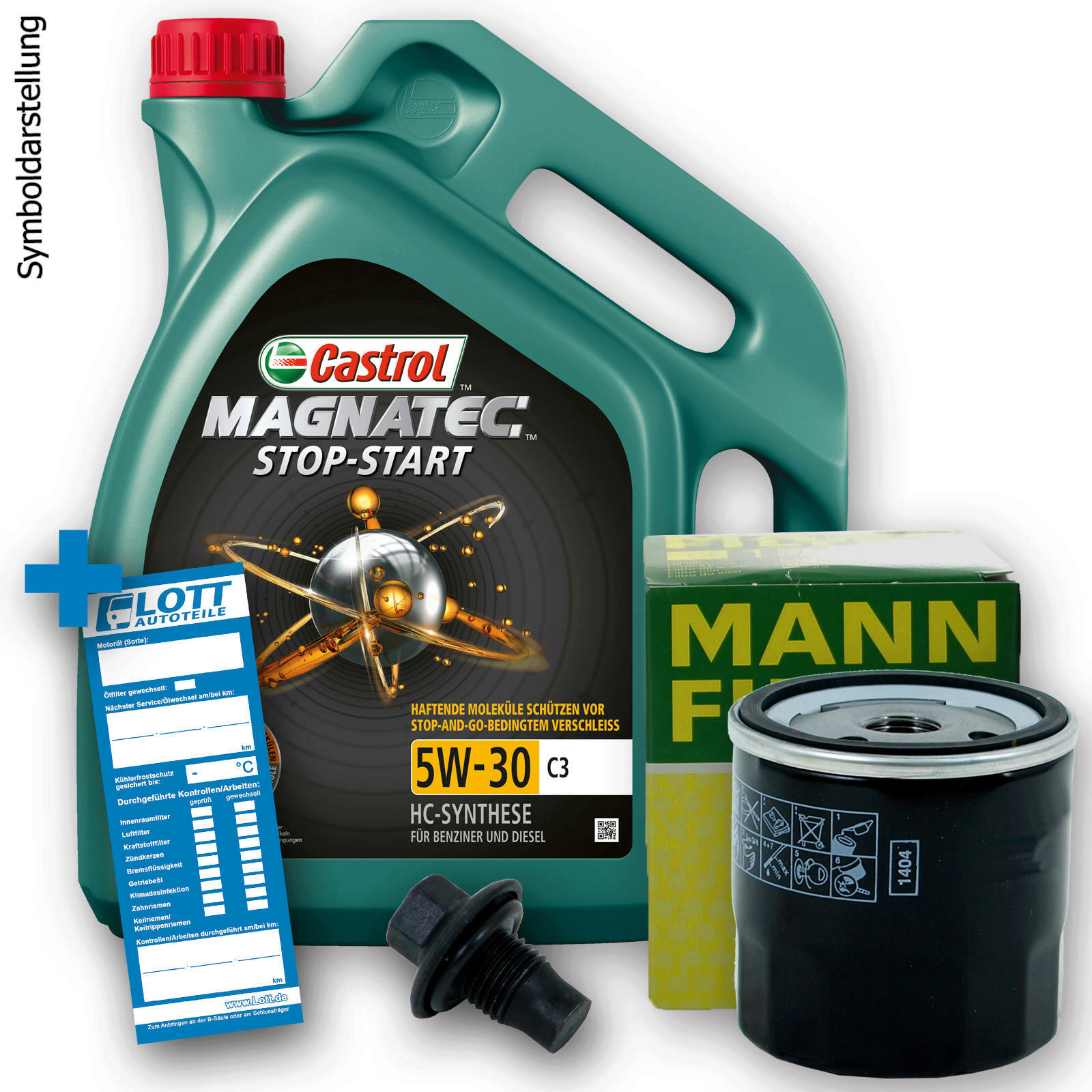 Ölwechsel Set 5L 5W30 Öl Motoröl CASTROL + MANN Ölfilter